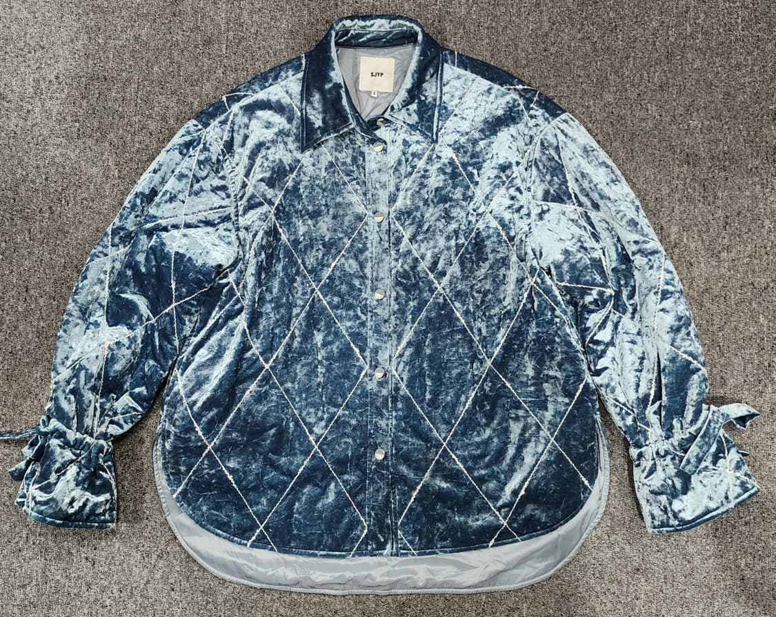 SJYP 소매 리본 벨벳 퀼팅 셔츠 자켓 S 상품이미지2