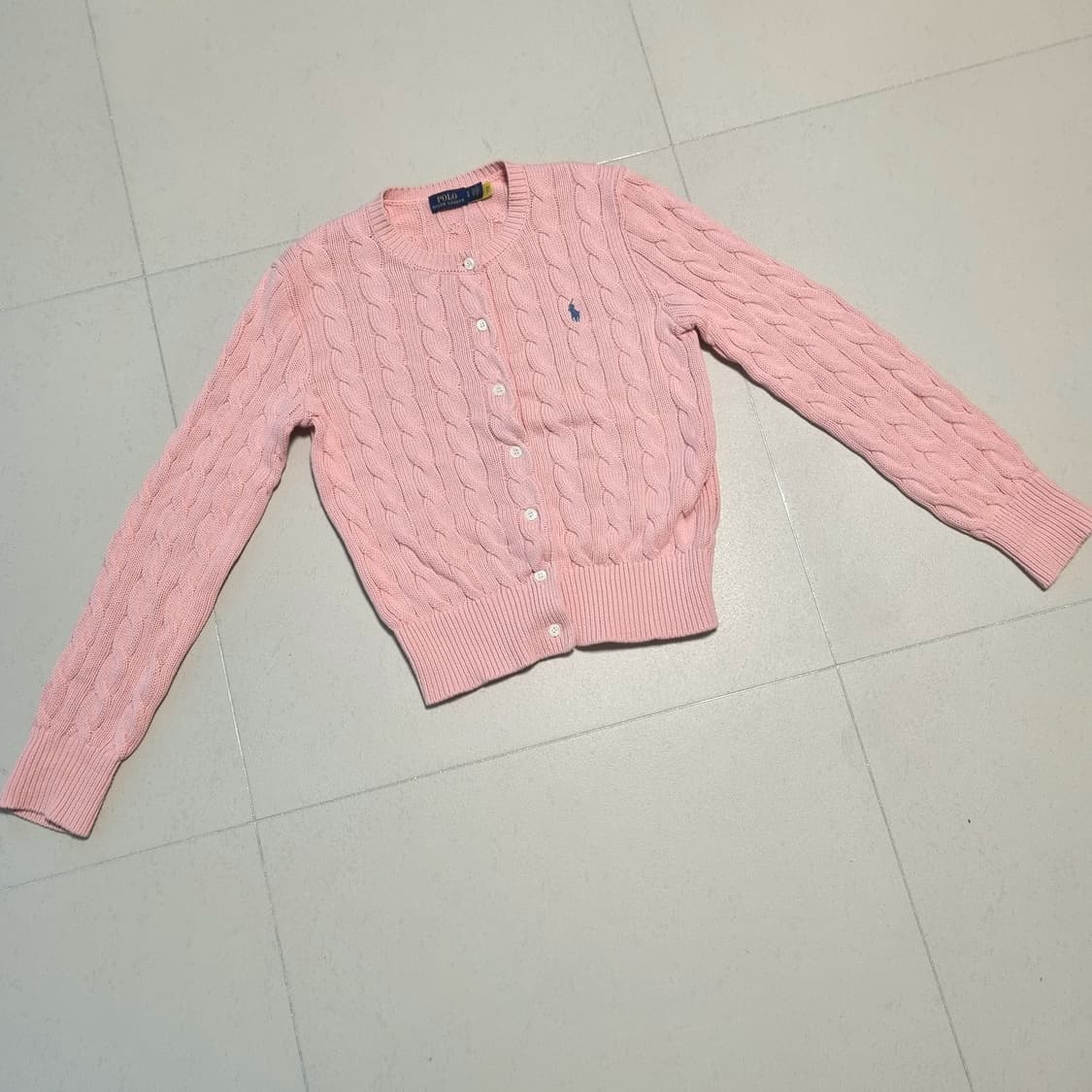 폴로 랄프로렌 꽈배기 핑크 가디건 상품이미지1
