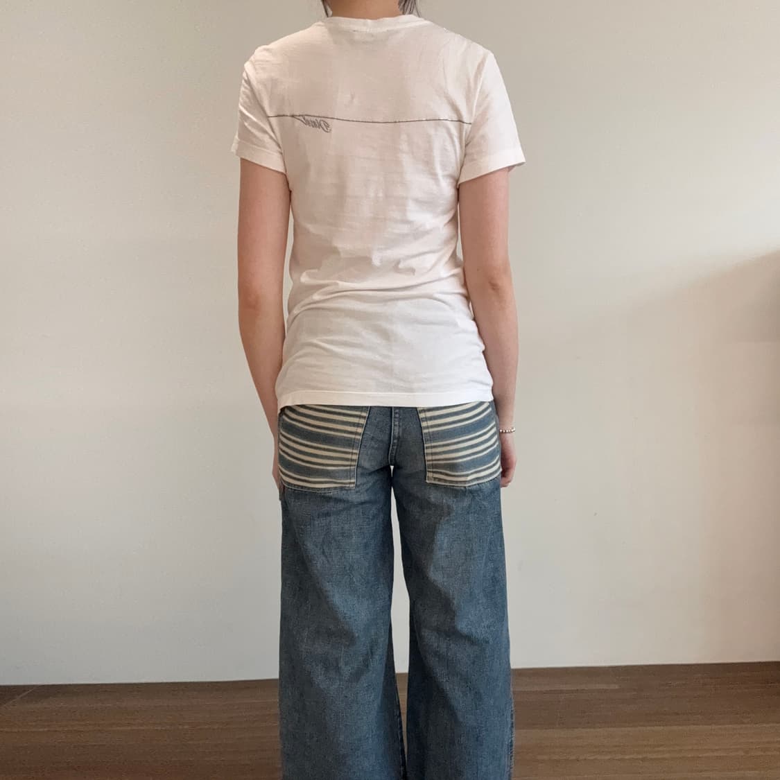 Diesel Slim Fit White Line Logo T-Shirt 상품이미지3