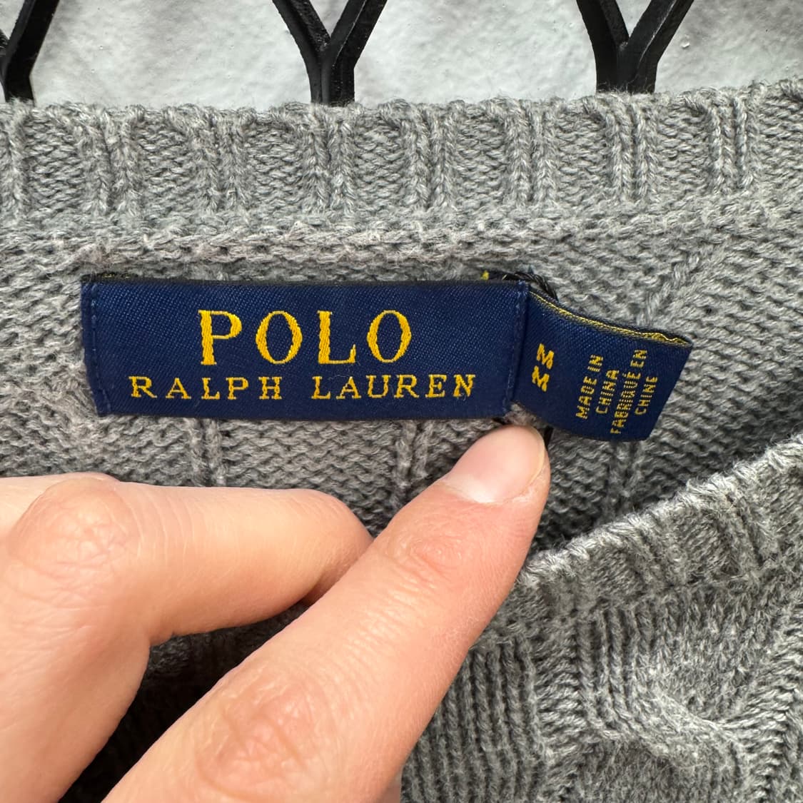 폴로 랄프로렌 케이블 니트 네이비 포니 로고 포인트 그레이 상품이미지6