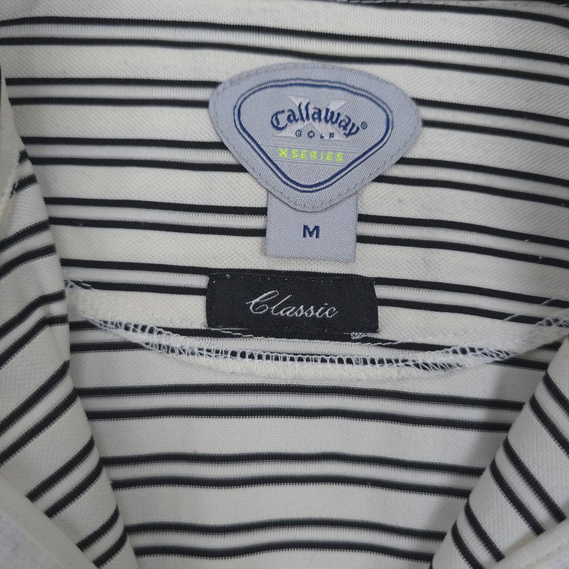 캘러웨이 Callaway 골프 X시리즈 스트라이프 반집업 반팔티 M 상품이미지6
