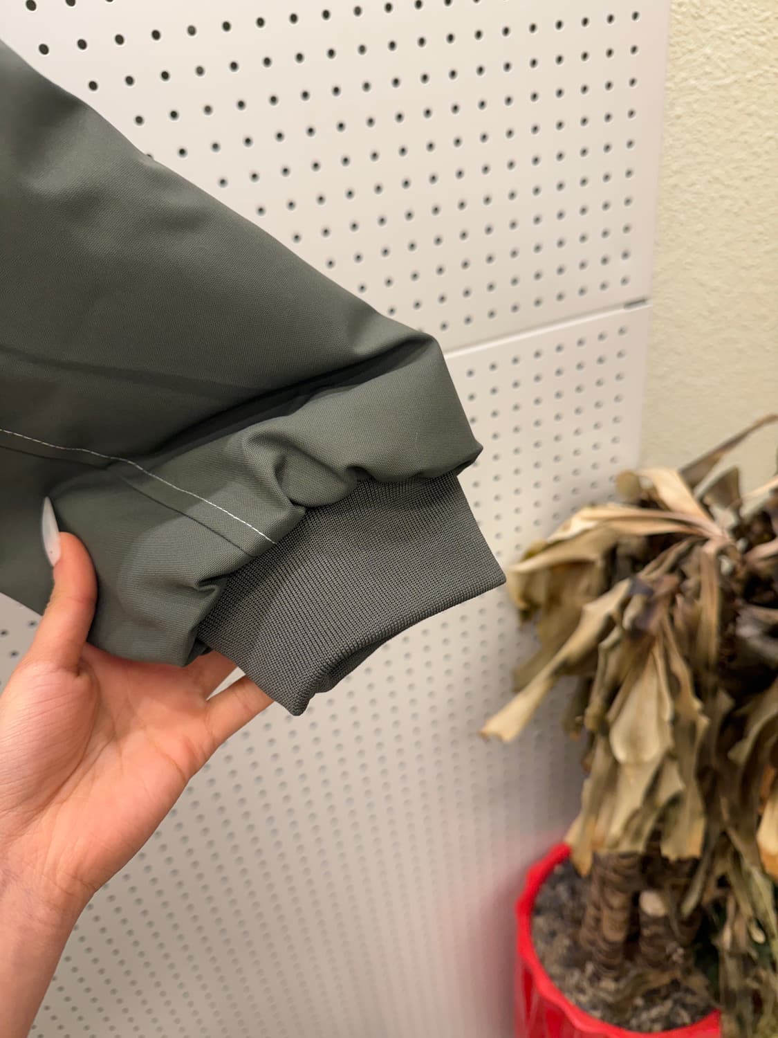 빈티지 퍼 후드 숏 패딩 점퍼 카키  상품이미지4