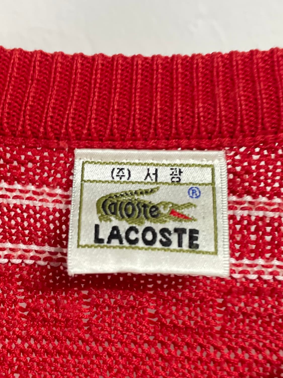 90s 라코스테 단가라 패턴 코튼 니트  (on.468) 상품이미지6