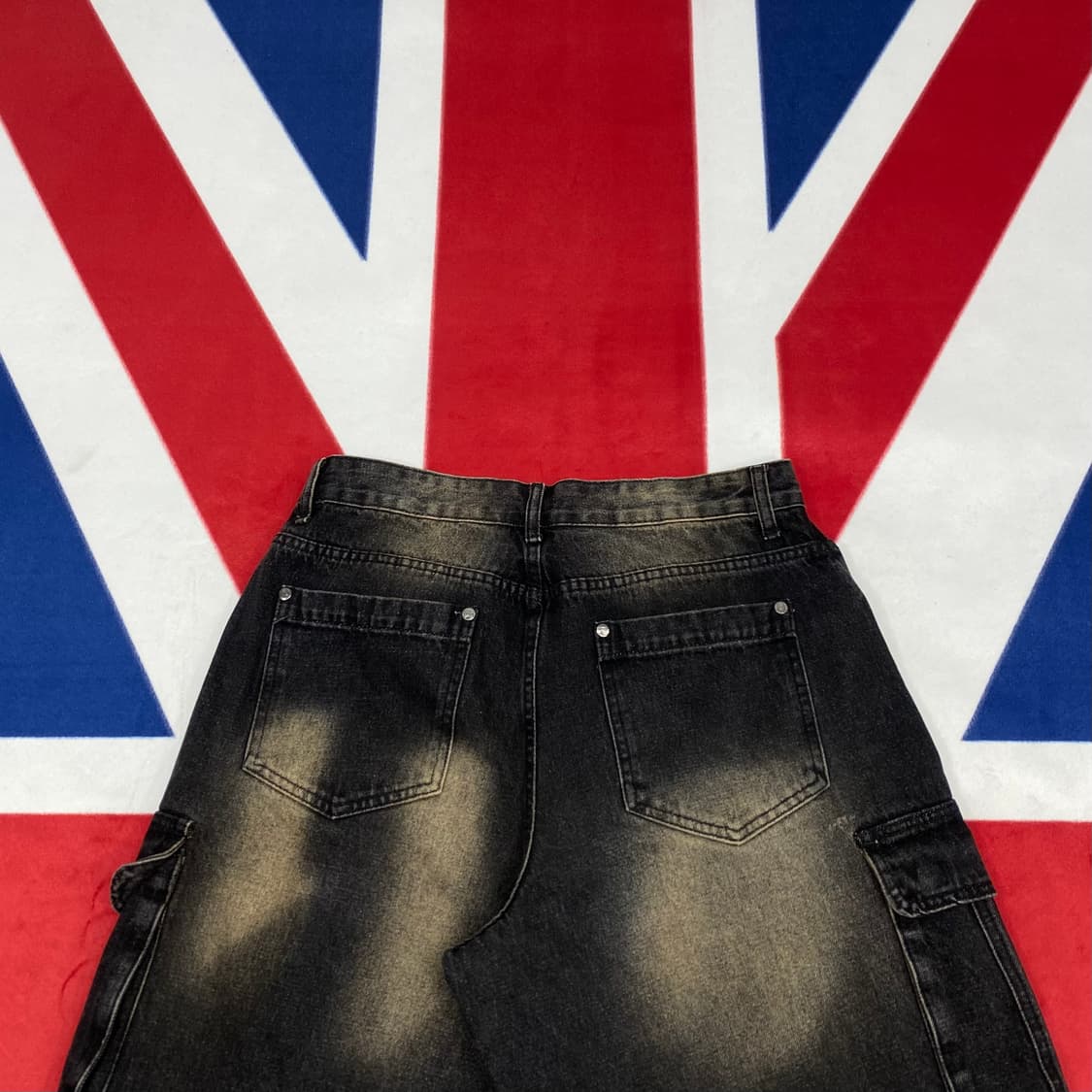 트래블 데미지 흑청 데님 카고팬츠 L  상품이미지5