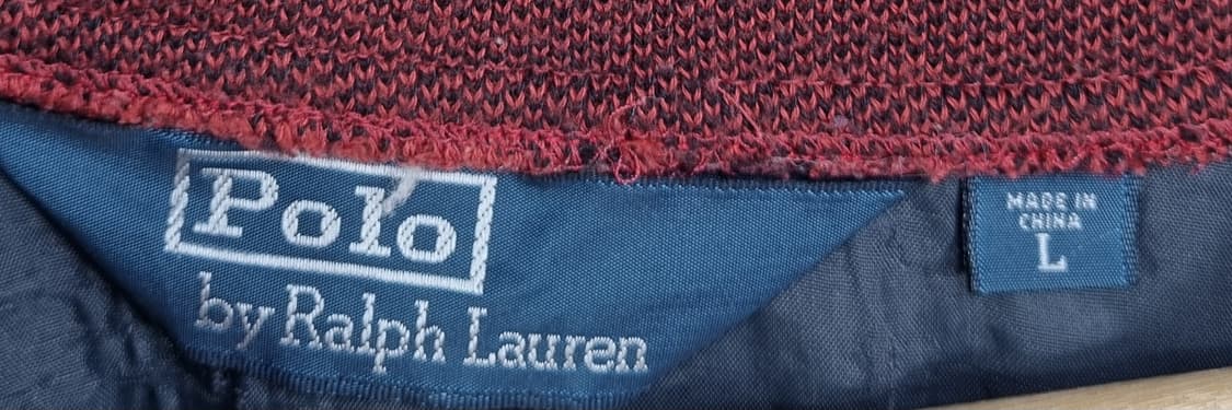 오버핏 L ) 폴로랄프로렌 와인컬러 빈티지 브이넥 웜업 맨투맨 상품이미지4