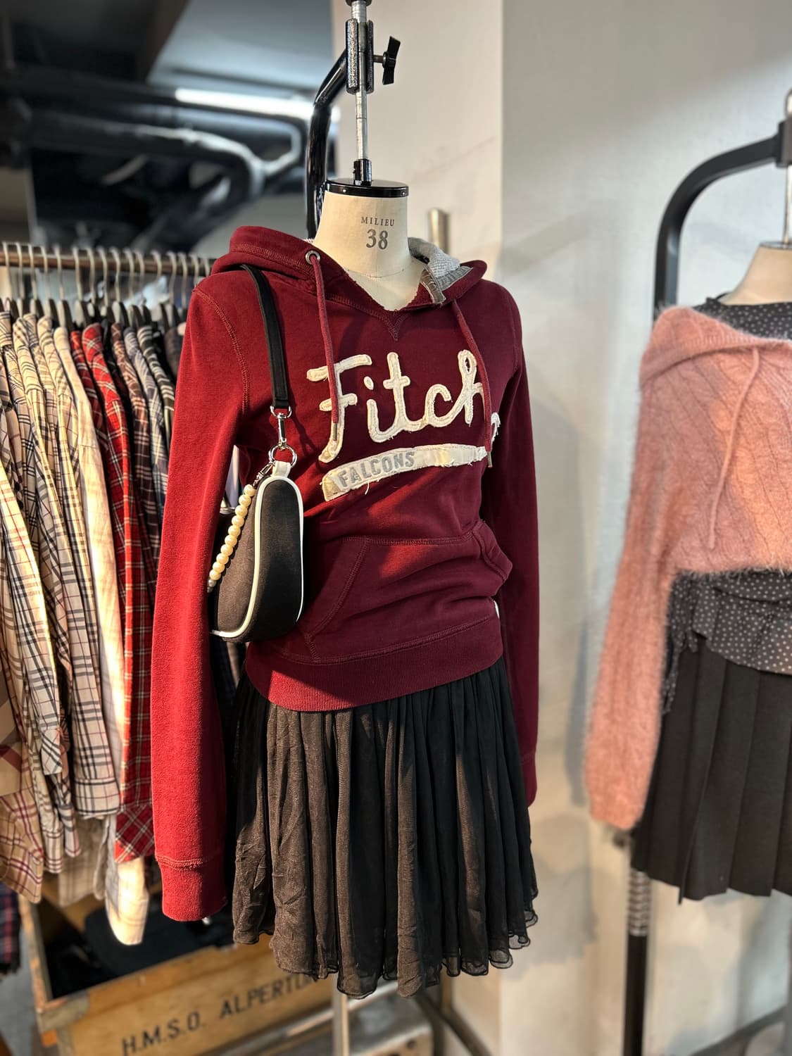 Abecrombie Red Big Logo Hoodie 상품이미지1