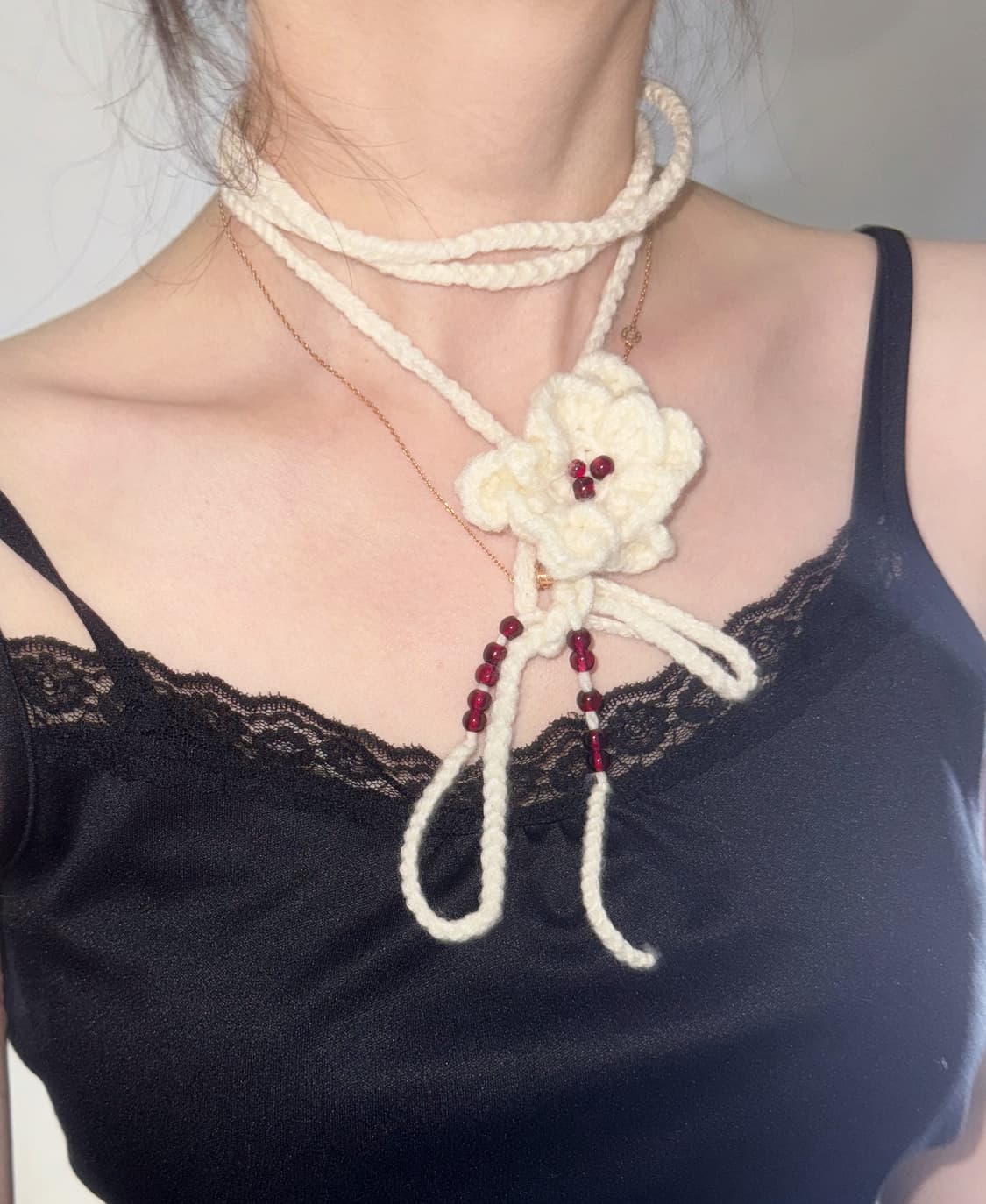 뜨개 꽃 목걸이 상품이미지1