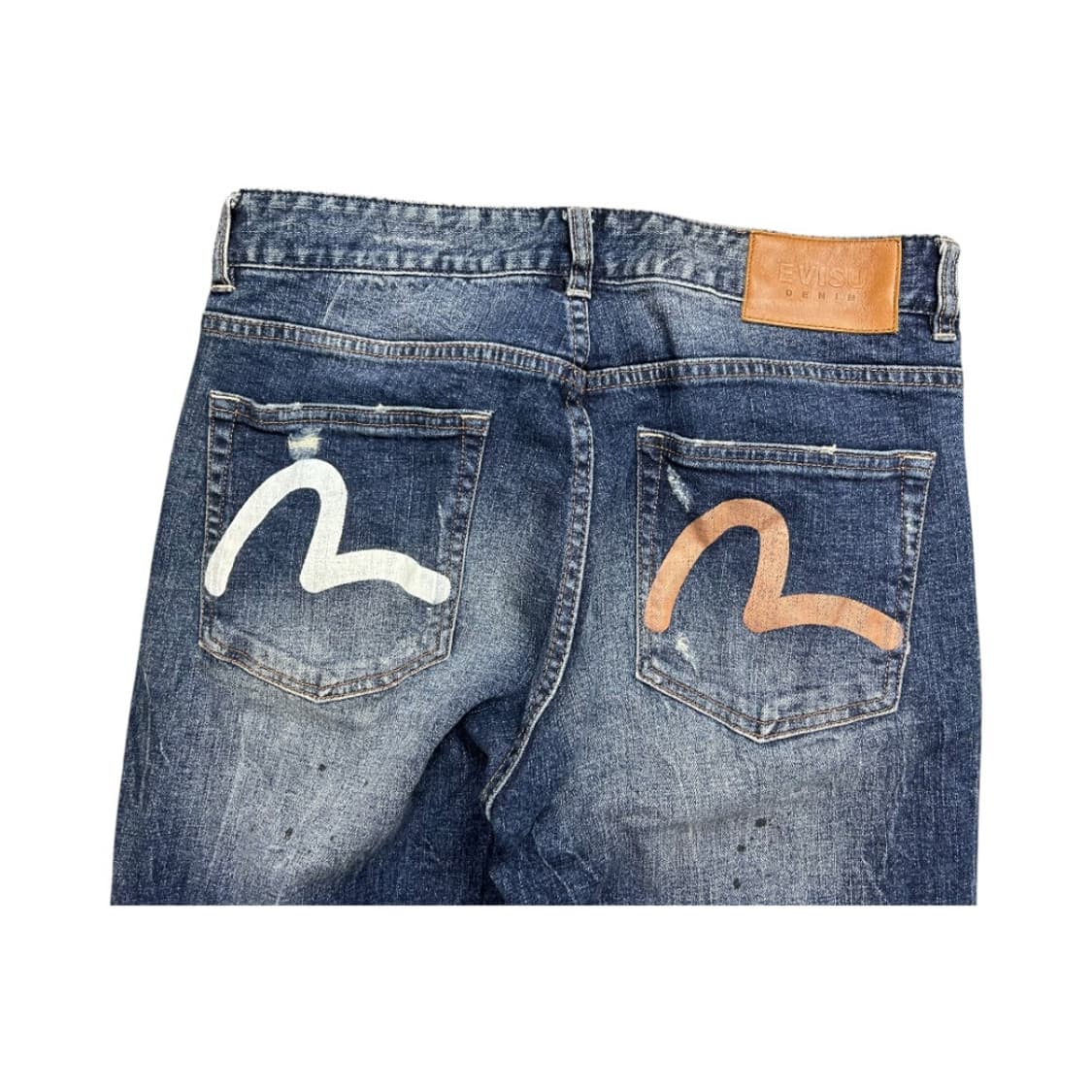 M) 에비수 백포켓 로고 페인트 데님 BD-041 상품이미지3