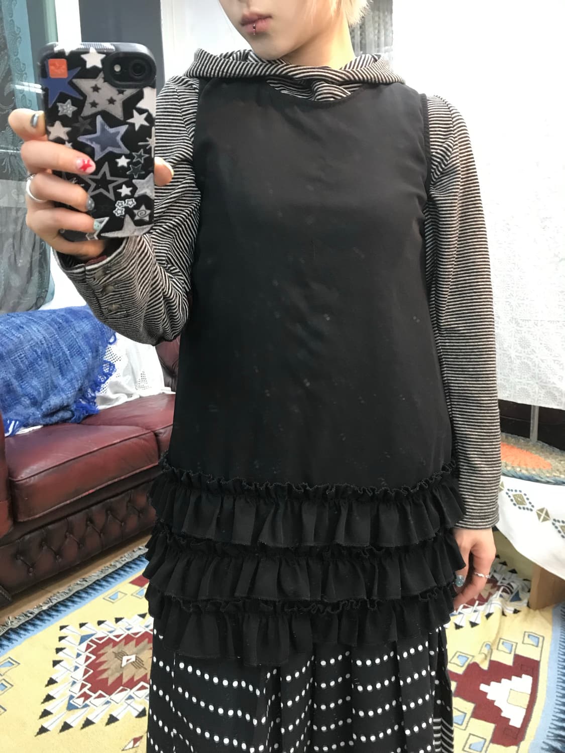 여성 프릴 민소매 미니원피스  상품이미지1