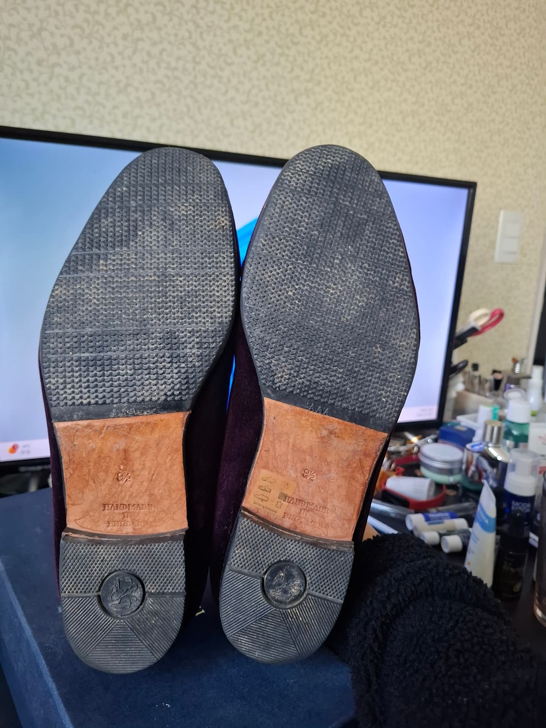 헤링슈즈 모나크 퍼플 벨벳 슬리퍼 (UK 9.5) 상품이미지4