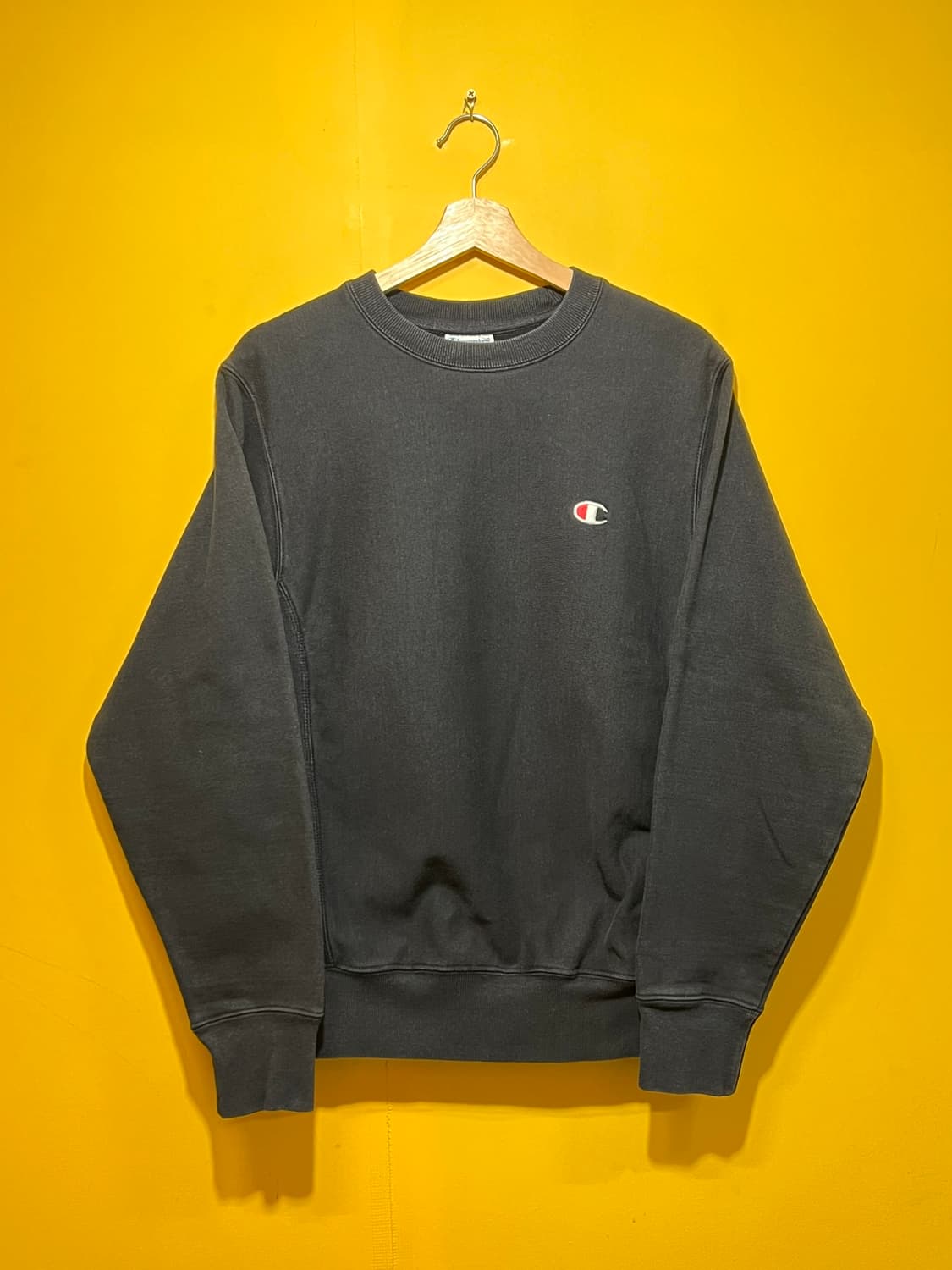 [S] 챔피온 헤비웨이트 리버스위브 맨투맨 블랙 스웻셔츠 상품이미지1