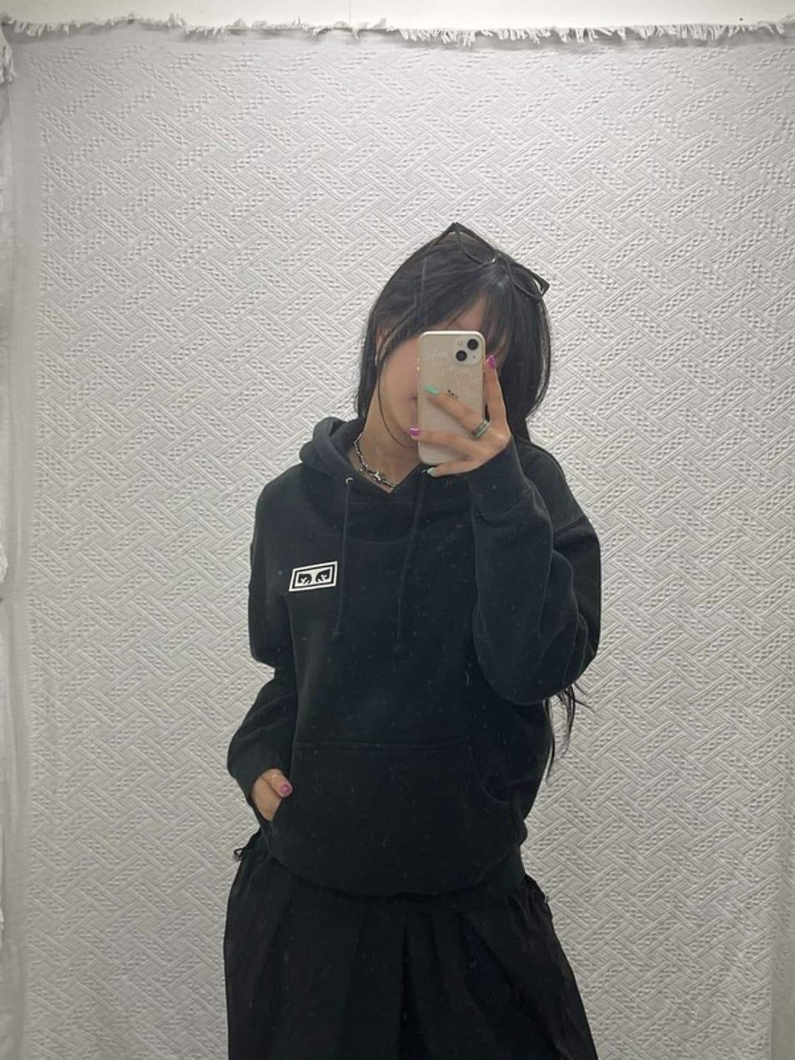 오베이 스트릿 힙합 백프린팅 기모 후드티 M C06613 상품이미지2