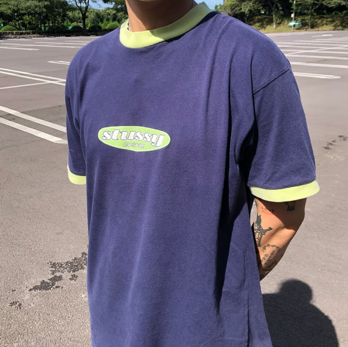 00’s STUSSY ringer T-shirts Navy 상품이미지2