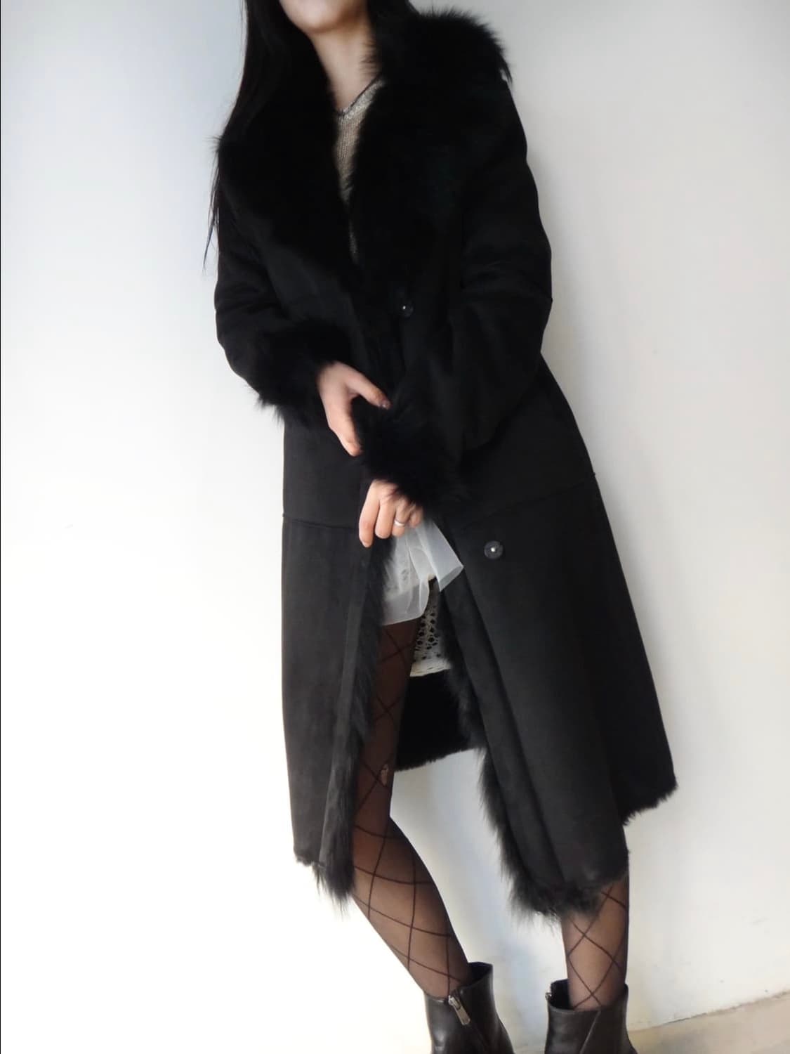Chic fox fur muston jacket / black 상품이미지6