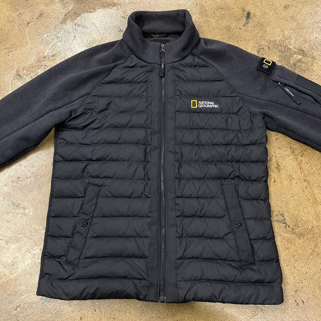 [정품/XL] 내셔널지오그래픽 블랙 패딩 니트 집업 b17 상품이미지3