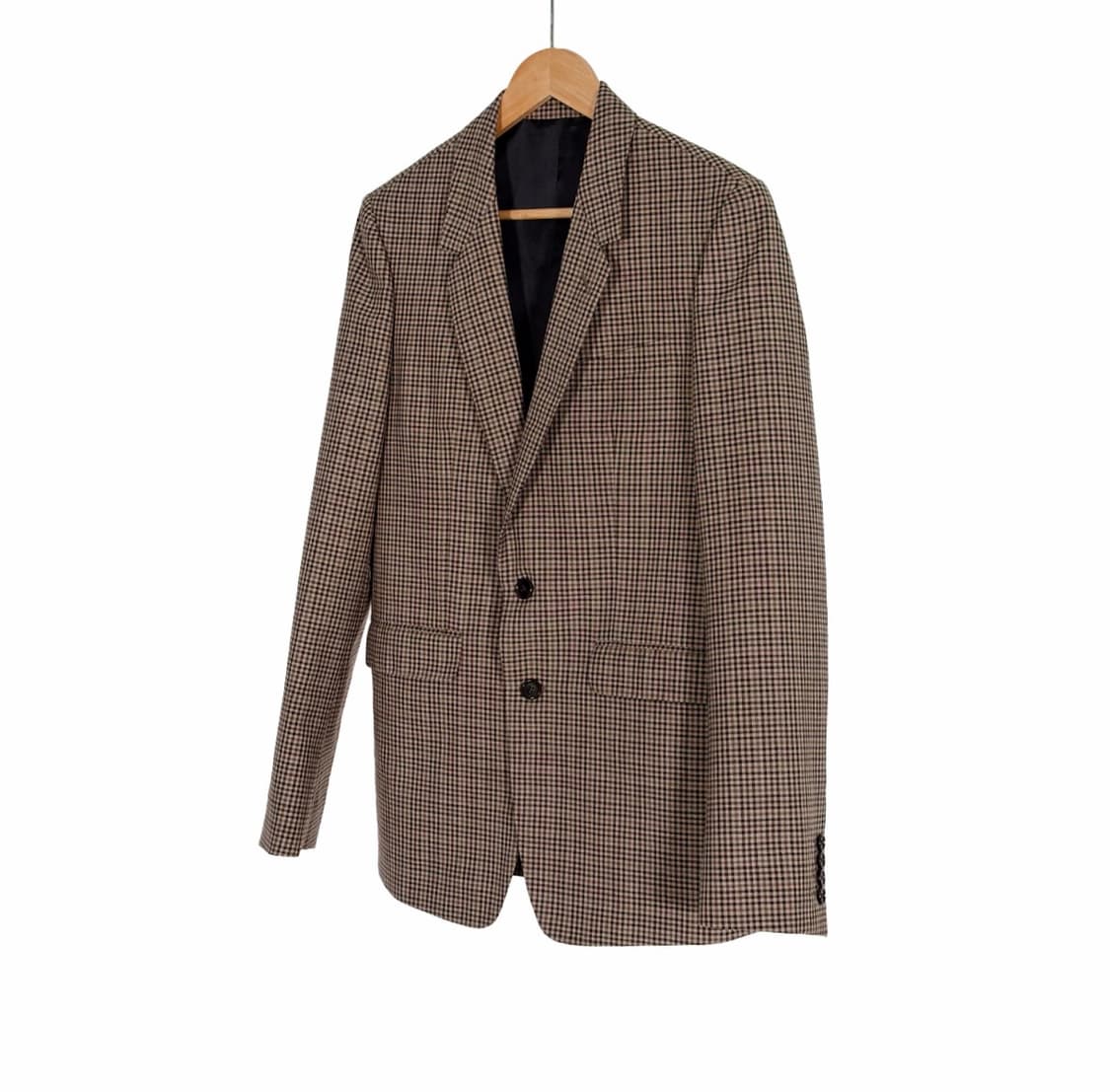 [38] 셀린느 22ss 여성 톰보이 울 깅엄 체크 블레이저 자켓 브라운 상품이미지2
