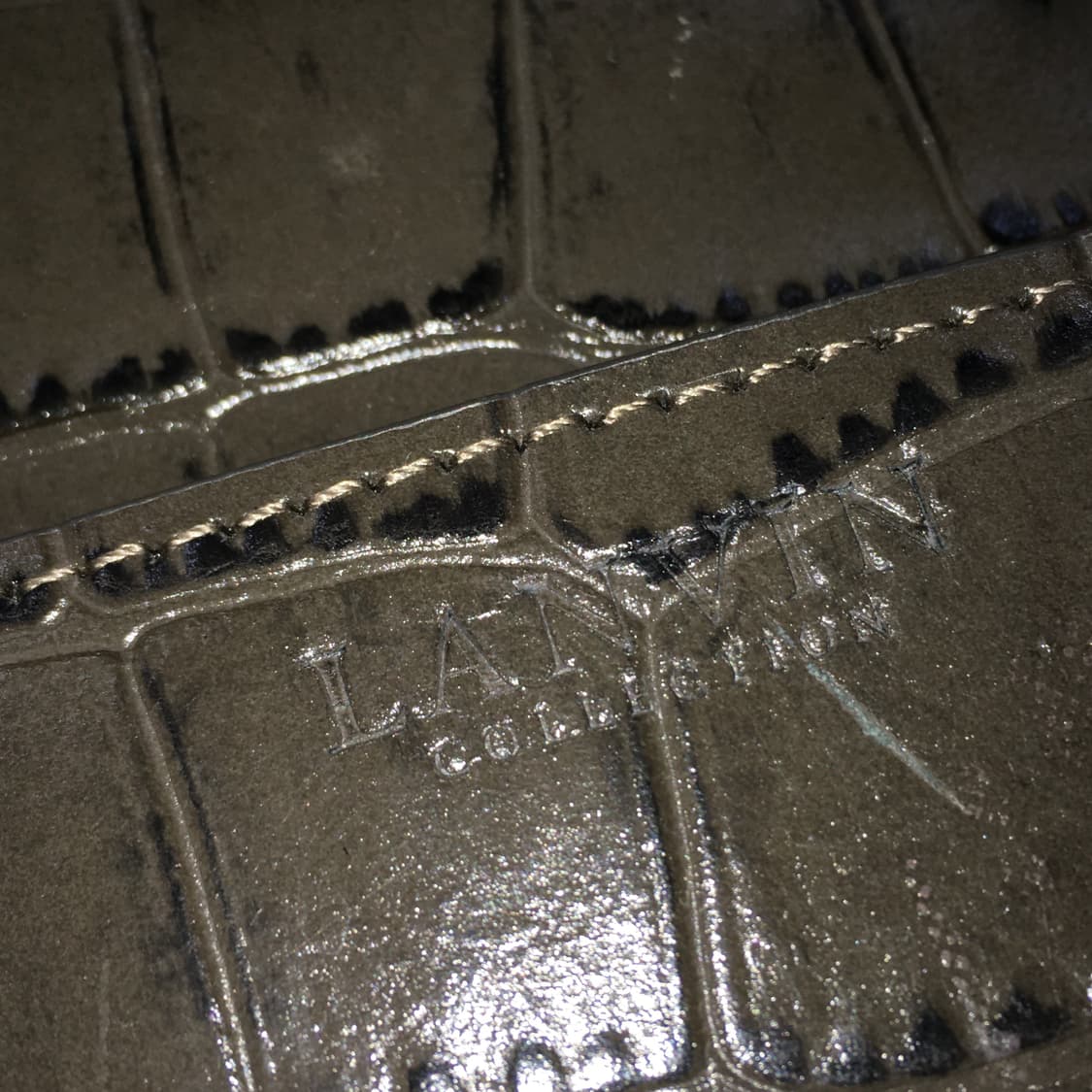 투티/0346 LANVIN 가죽 숄더 핸드백 브라운 카키 유니크 Y2K 상품이미지5