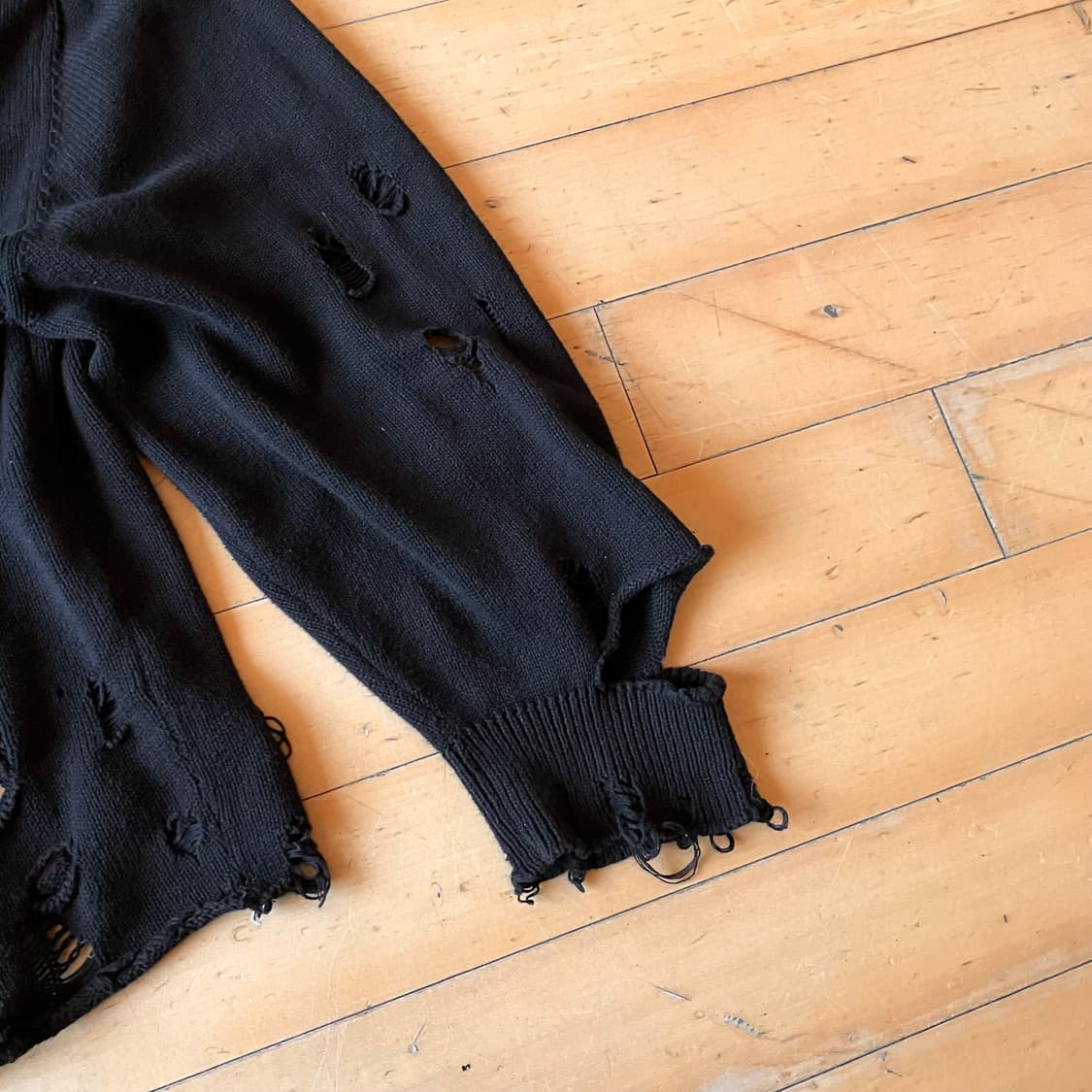 Japanese 90s 빈티지 가공 그런지 블랙 가디건 105 상품이미지6