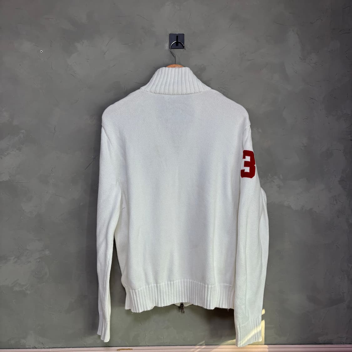 폴로 랄프로렌 빅포니 니트 집업 화이트 상품이미지5