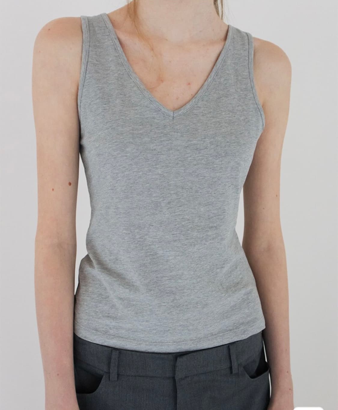 리포스/Cotton Sleeveless T-Shirt (M Grey) 상품이미지3