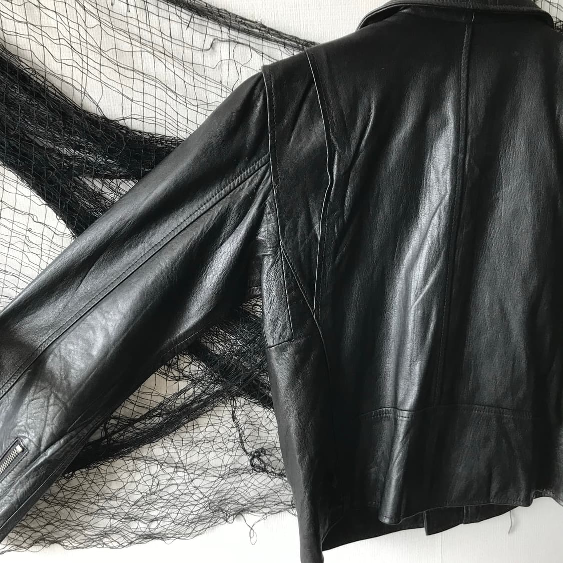 Basic crop leather jacket   상품이미지4