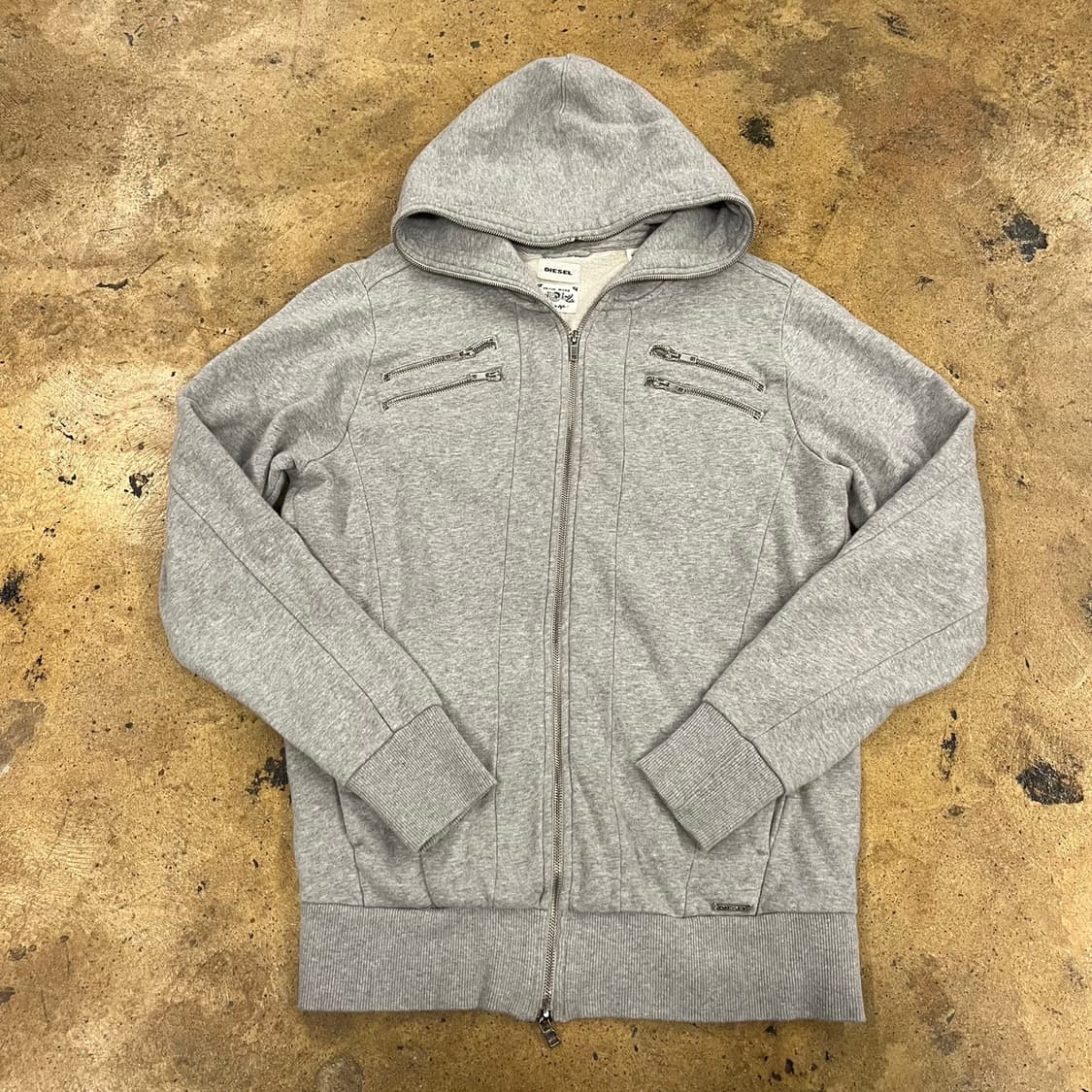 디젤 그레이 멀티 풀 지퍼 후드집업 상품이미지2