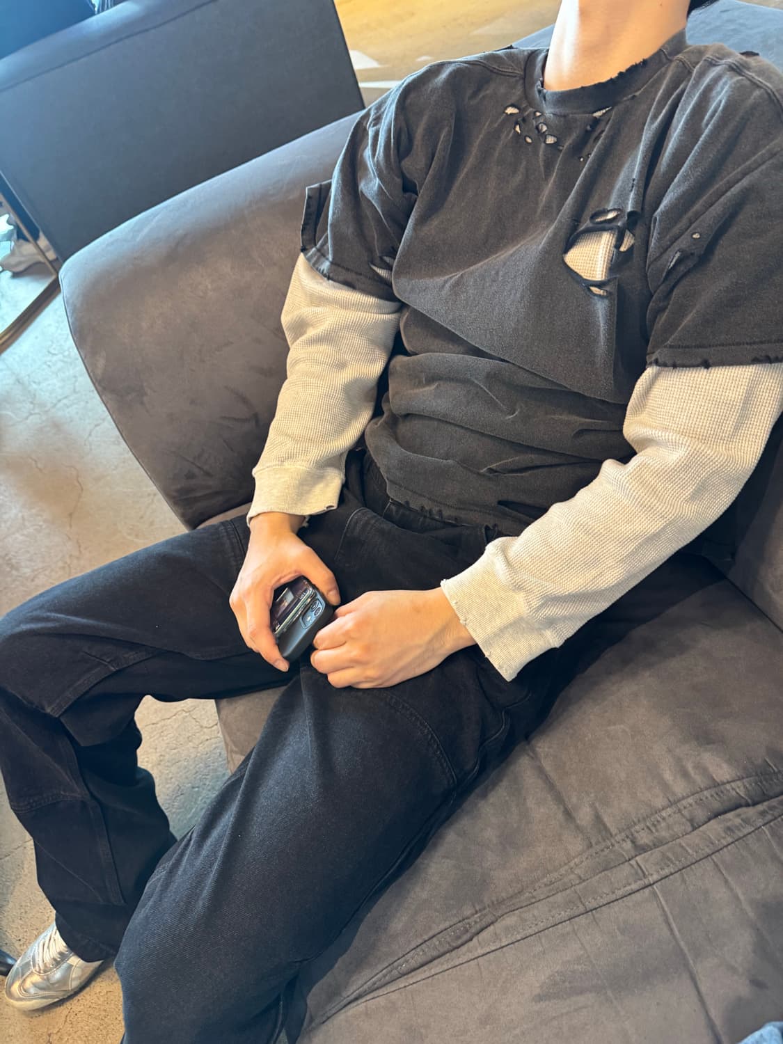 Hommeless 빈티지 레이어드 티셔츠 상품이미지4