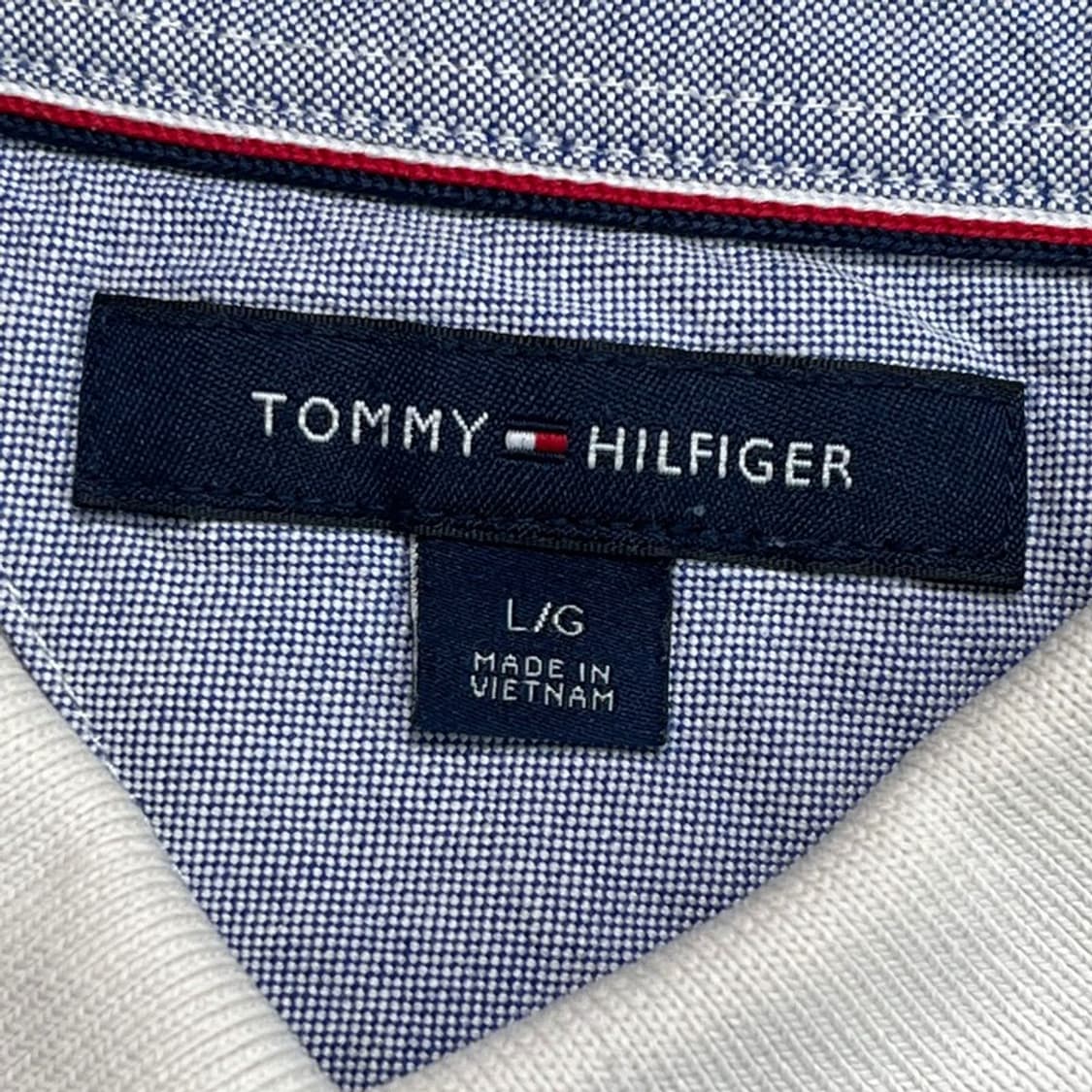 TOMMY HILFIGER PK 스트라이프 카라티 화이트 L/G 상품이미지3