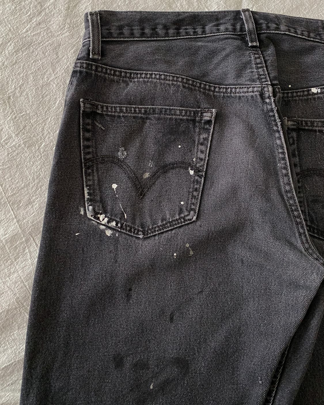 리바이스 505 페인팅 블랙 데님 팬츠 상품이미지8