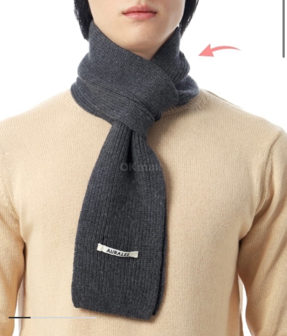 오라리 캐시미어 머플러 그레이  상품이미지4
