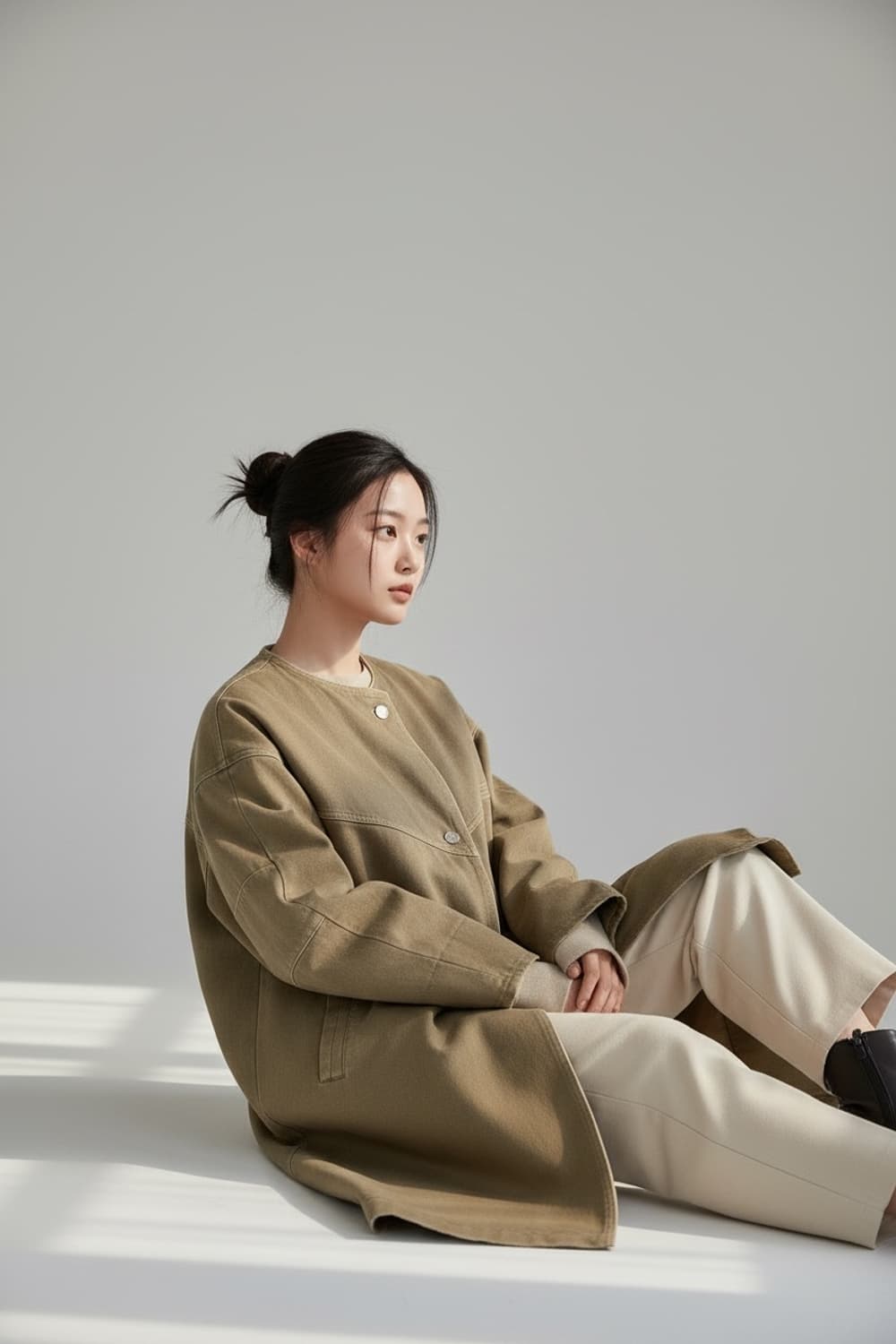 시스템 코튼 베이지 코트 S 상품이미지1