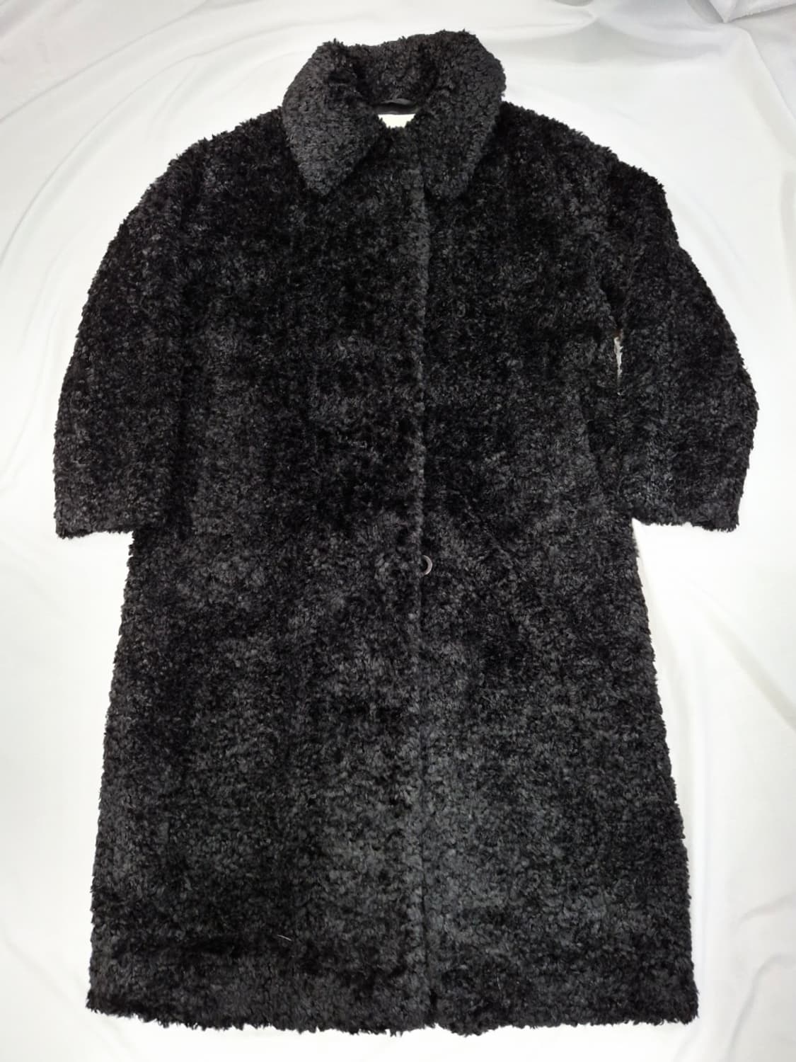 코스 뽀글이 테디베어 코트 블랙 상품이미지1