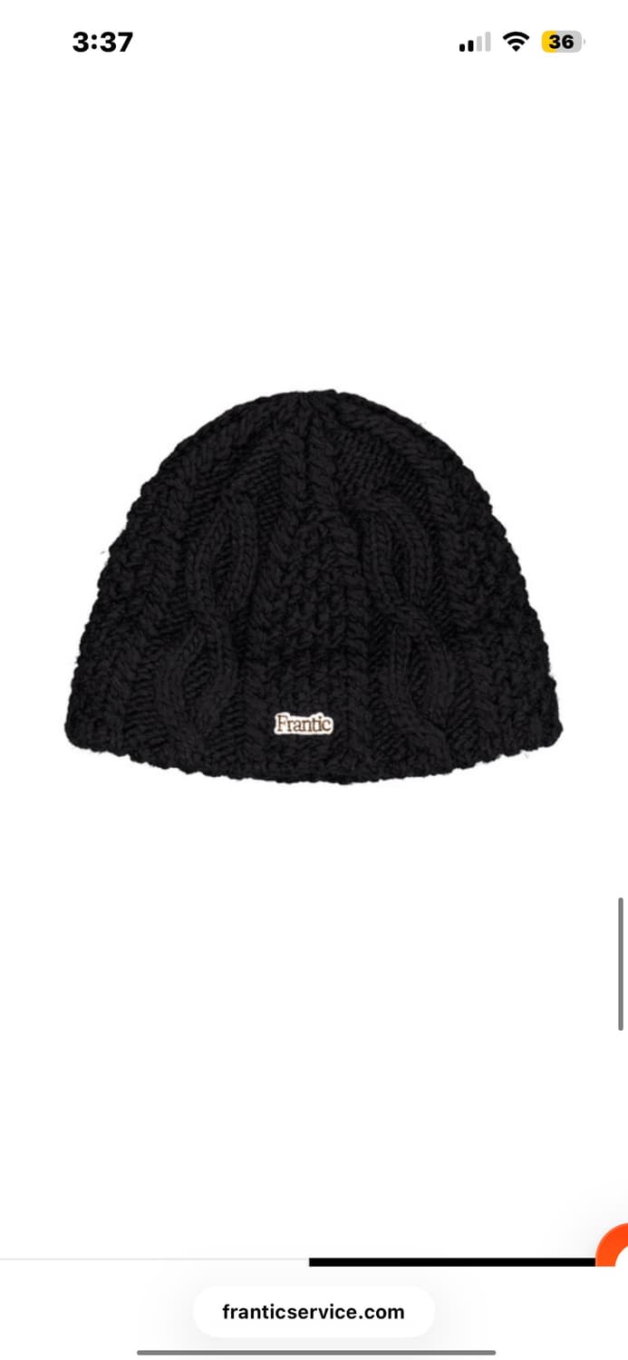 [새상품] 프랜틱서비스 - 울 케이블 비니 블랙 앨리스펑크 인스턴트펑크 상품이미지1