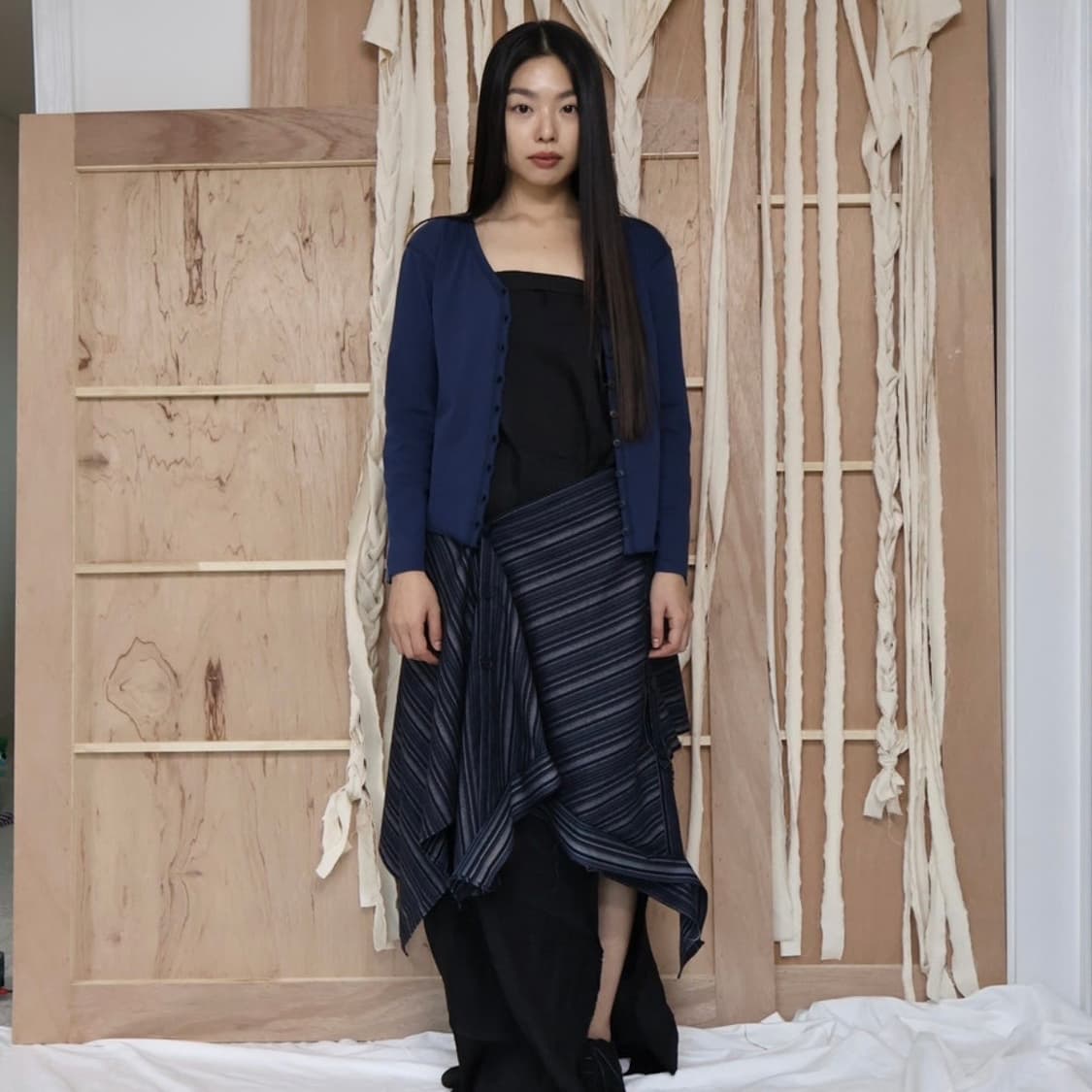 0tape 공테잎 스트라이트 레이어드 스커트 상품이미지2