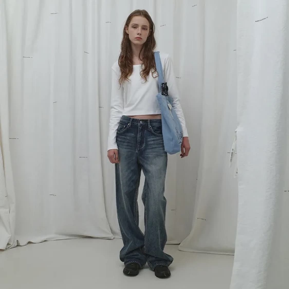 로우클래식 오가닉 실켓 스쿱넥 티셔츠 - 화이트 M 상품이미지2