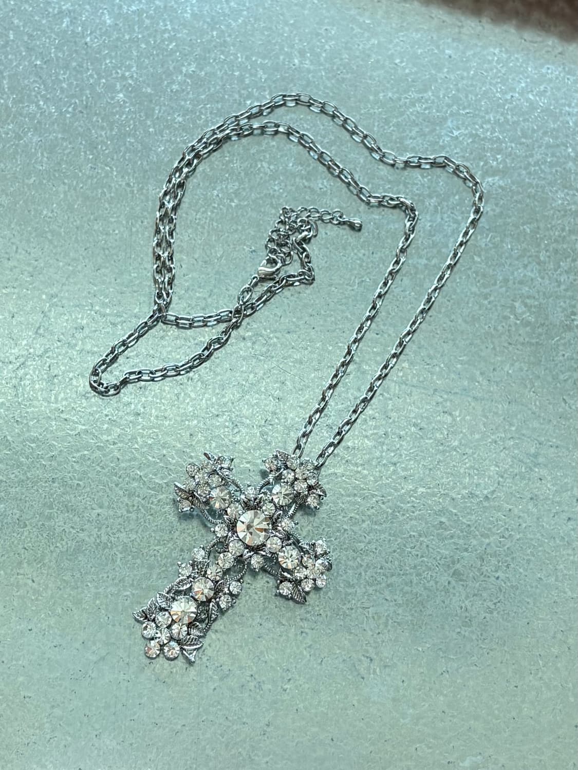 엔젤틱 큐빅 실버 십자가 상품이미지1