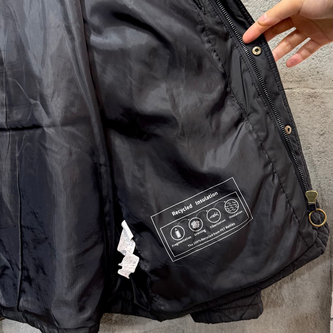 ZARA 블랙 코듀로이 카라 퀼팅 자켓 (XL)  상품이미지4