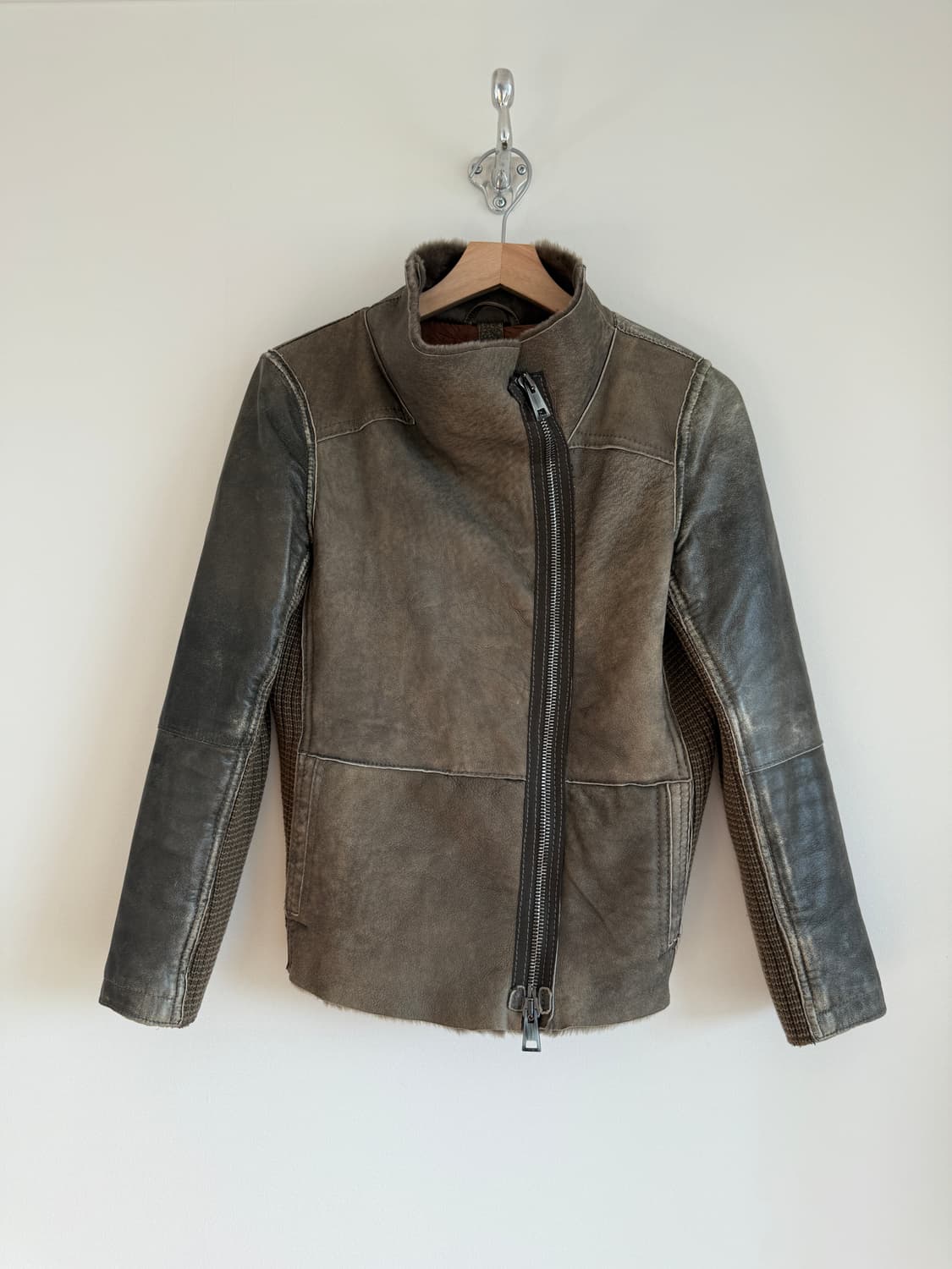 GMS-75 리얼 무스탕 레더 하이집업 자켓(LAMPO ZIP) 상품이미지1