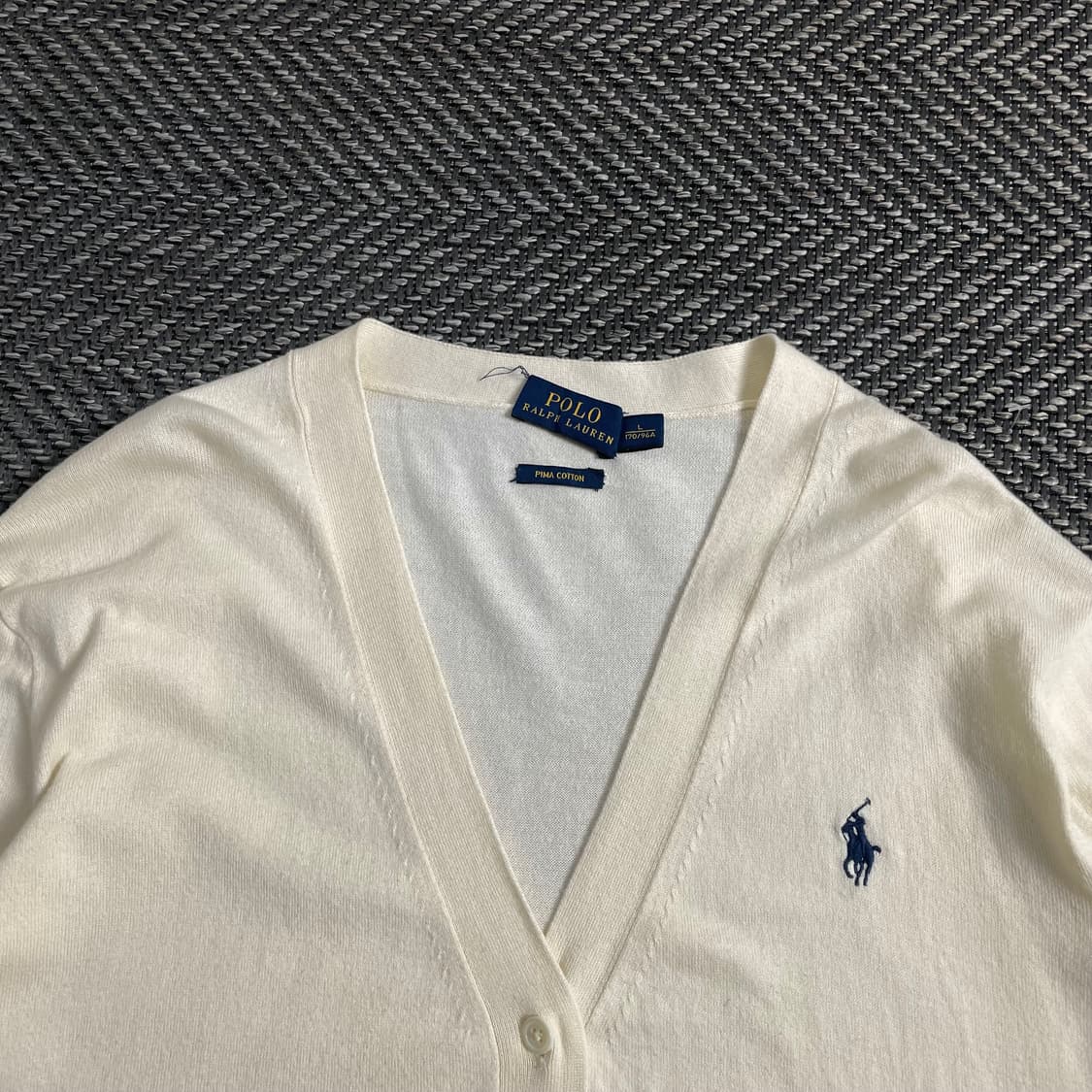 폴로 랄프로렌 포니 우먼스 피마 코튼 가디건 아이보리y 3939 상품이미지5