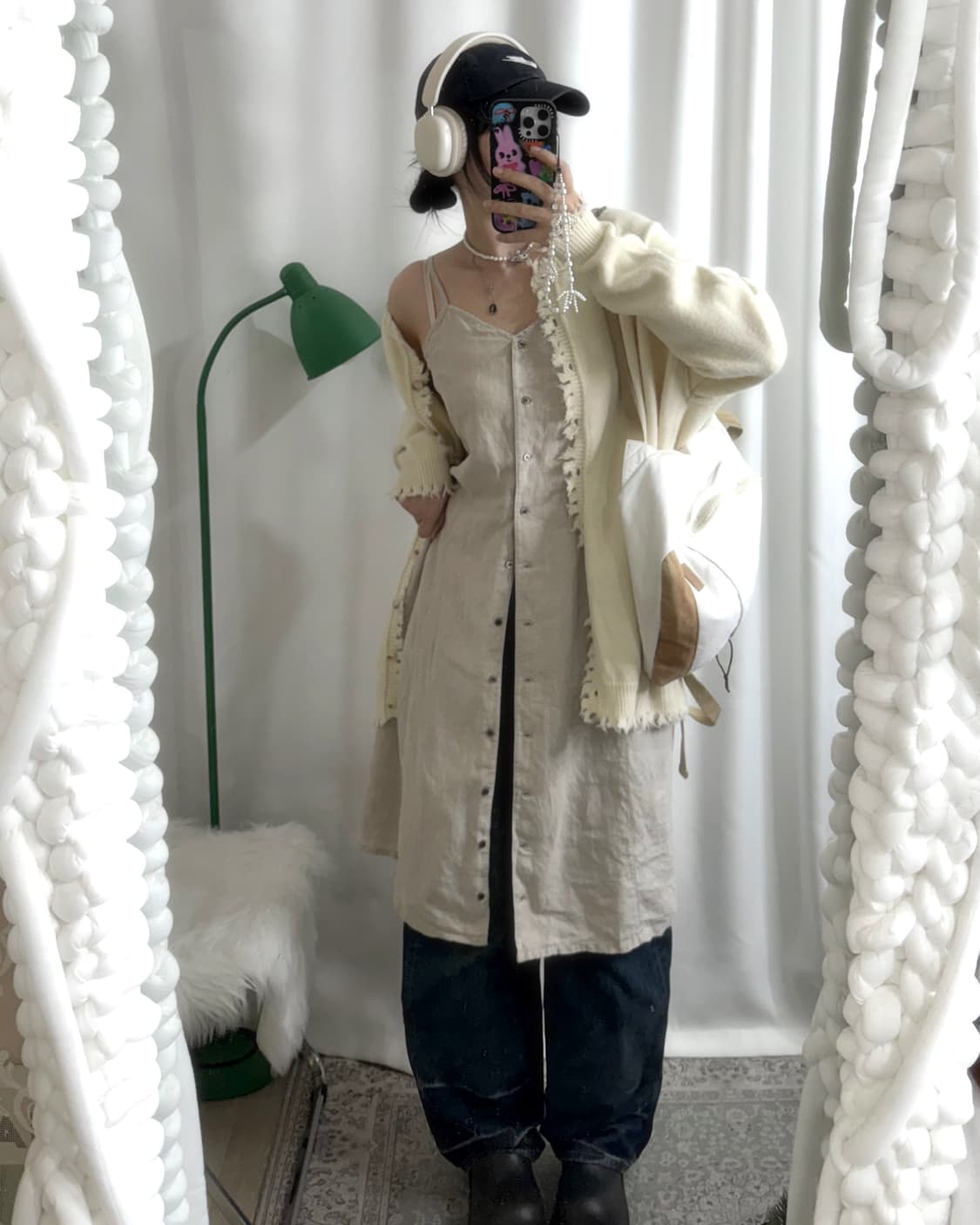 아이보리 데미지 오버핏 가디건 상품이미지9