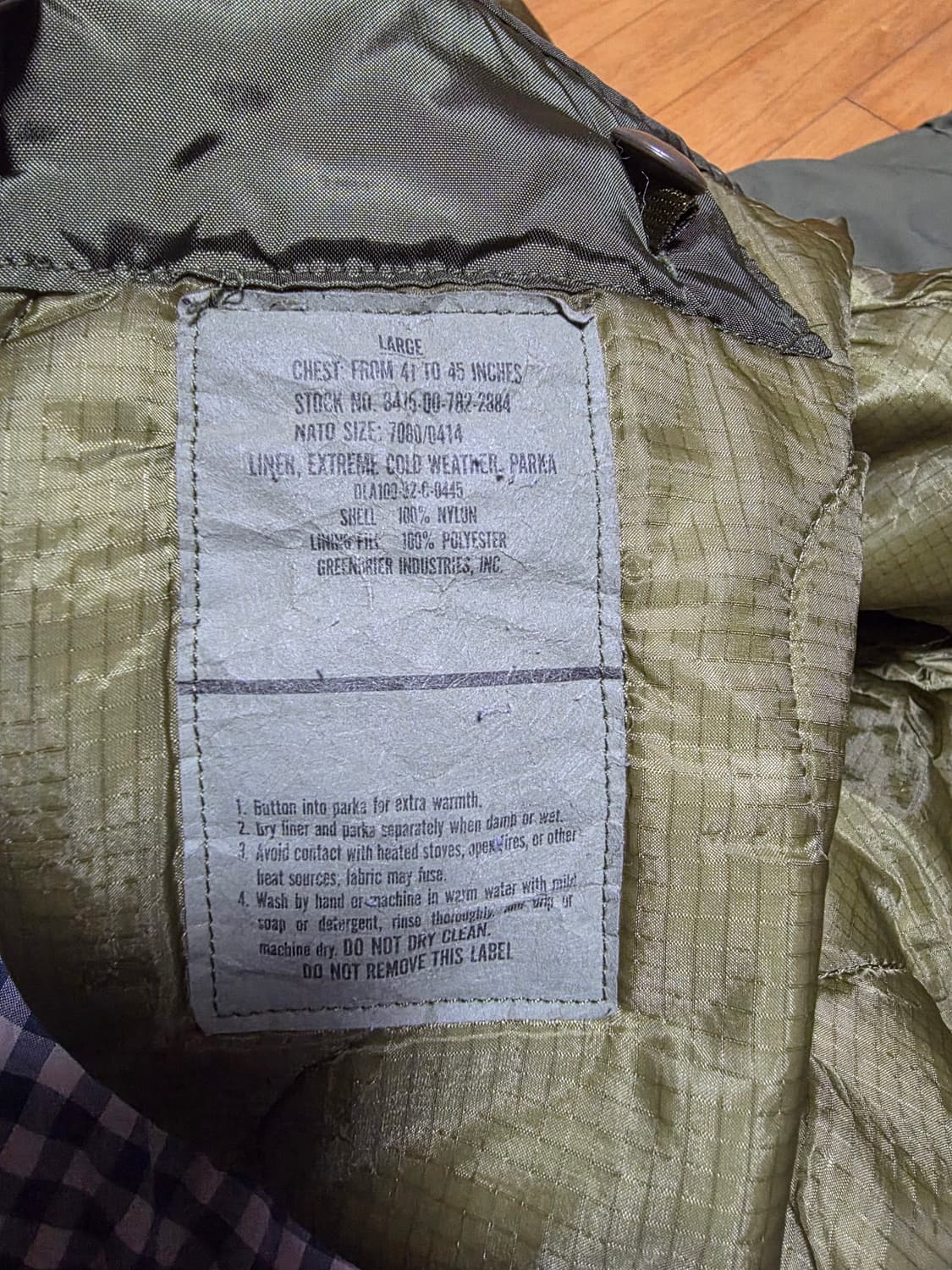 M65피쉬테일 개파카 오리지널 판매합니다. 상품이미지6