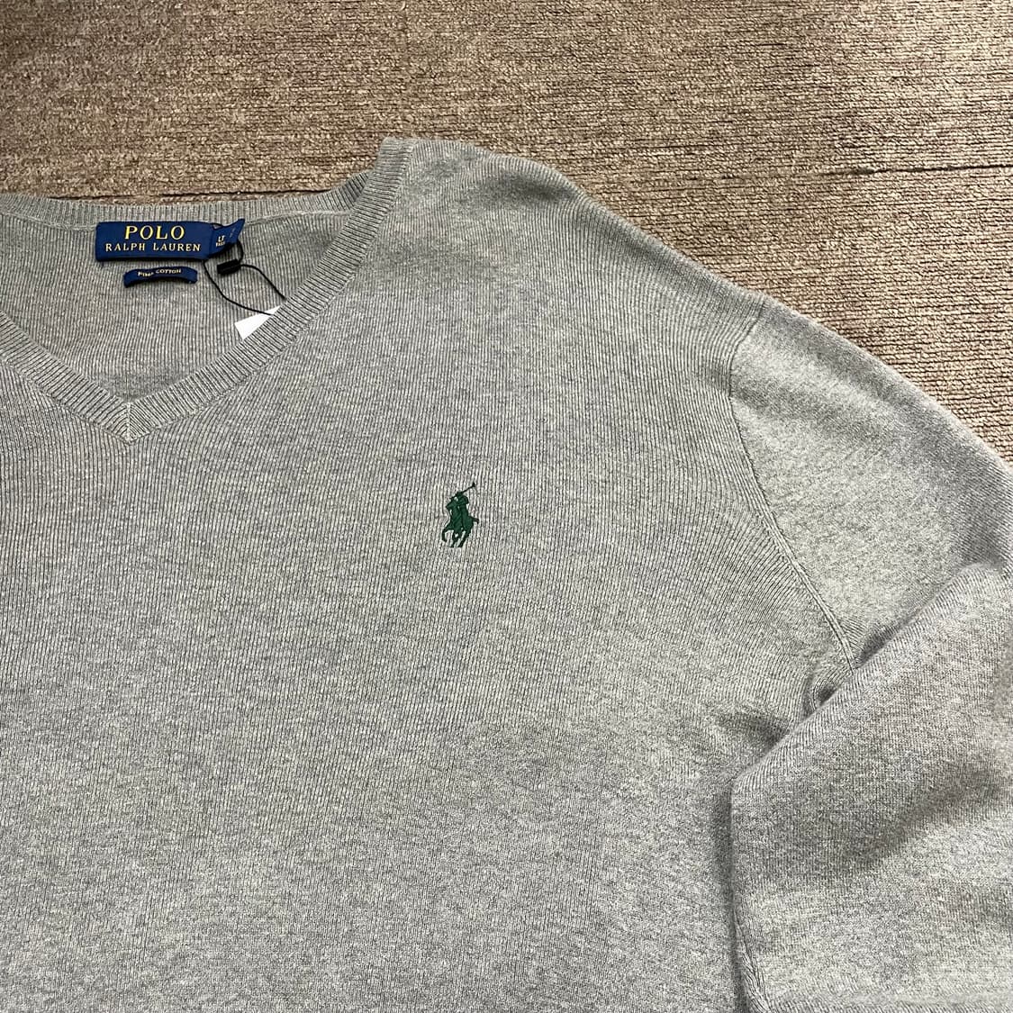 (L) POLO 폴로 랄프로렌 피마코튼 브이넥 니트 상품이미지3