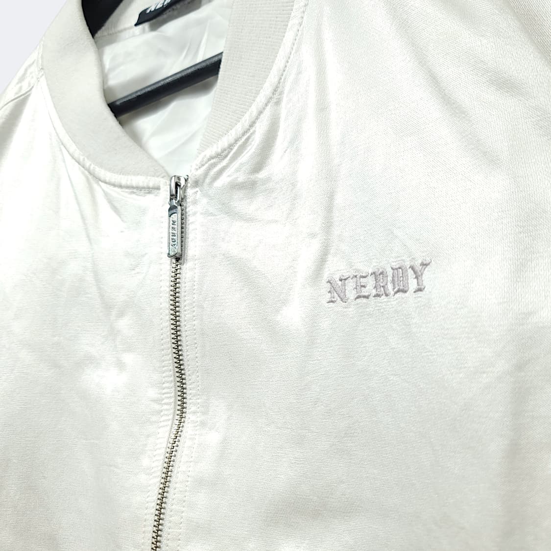 [M] 널디 화이트 프린팅 MA-1 오버핏 블루종 자켓 상품이미지4