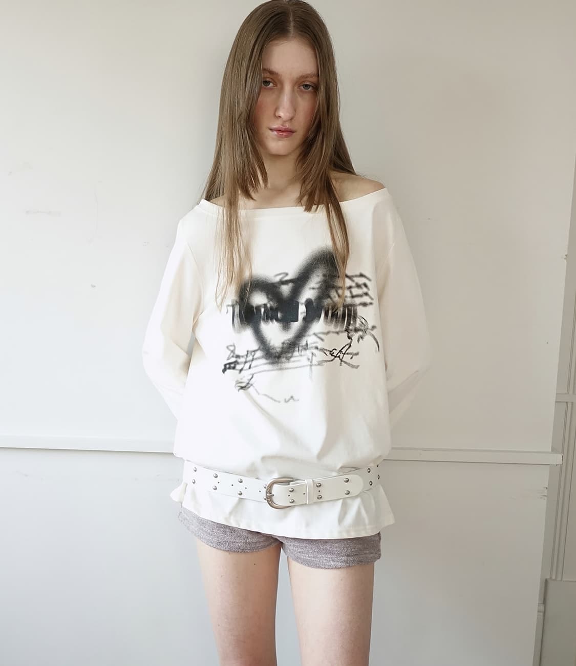 세릭 하트 보트넥 탑 아이보리 HEART BOAT NECK TOP 상품이미지4