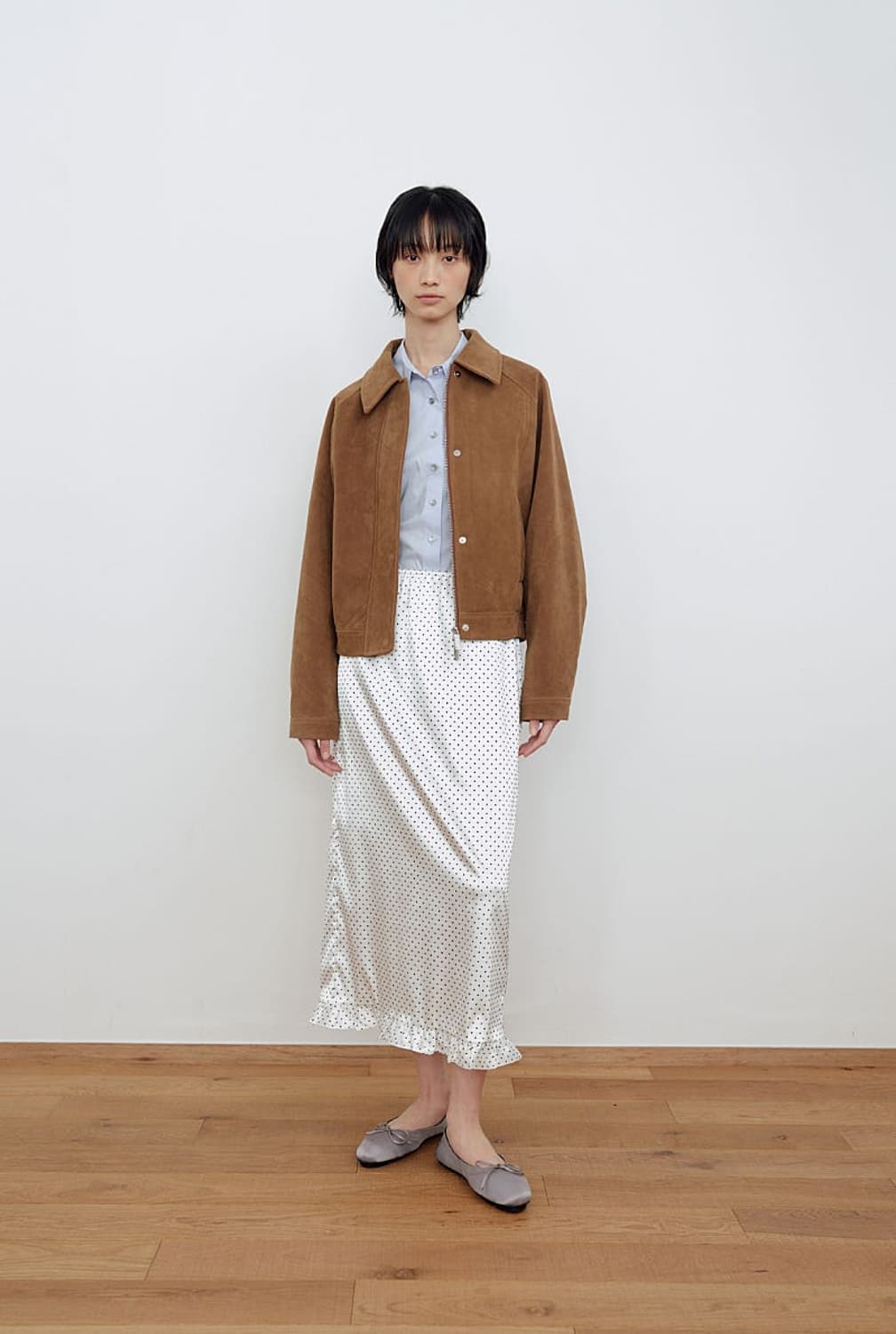 여) 마조네 신형 스웨이드 블루종  상품이미지10