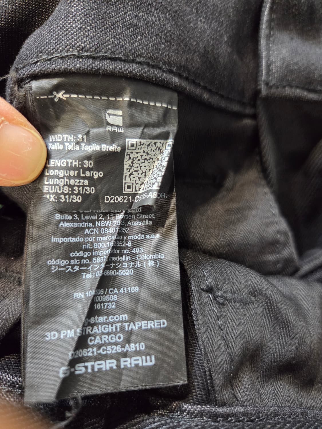 G-Star RAW 블랙 카고 포켓 바지(W31/L30)디피용/택없음 상품이미지8