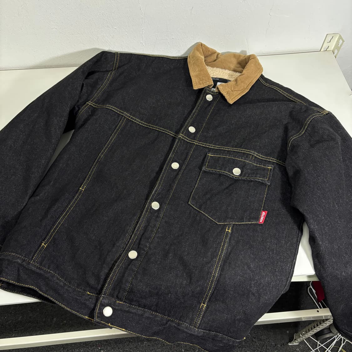 XL 퍼스텝 손목카라 양털안감 배색코듀로이 1세대 생지데님 쉐르파자켓 상품이미지2