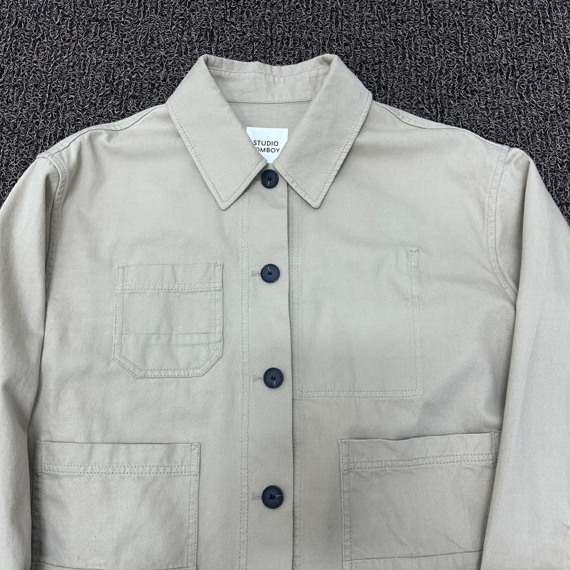 스튜디오 톰보이 여성 베이지 코튼 숏 자켓 F 상품이미지3