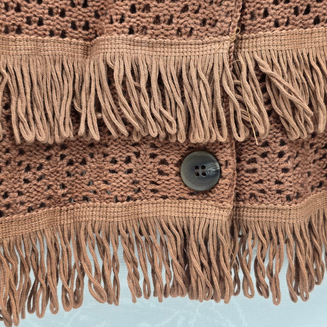 브라운 프린지 니트 가디건 상품이미지4