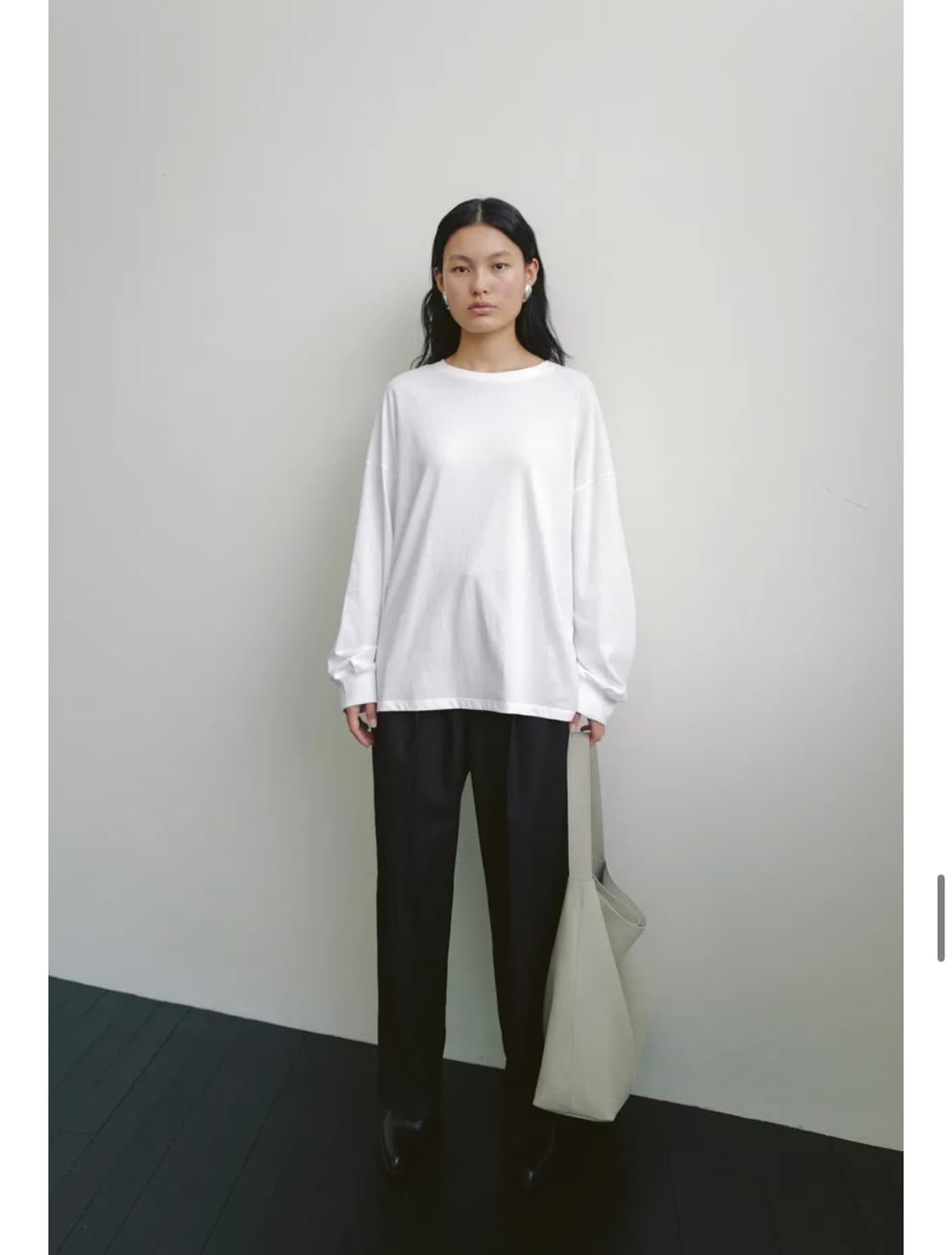 네세서리 긴팔 티셔츠 cotton long sleeve 화이트 white 상품이미지3